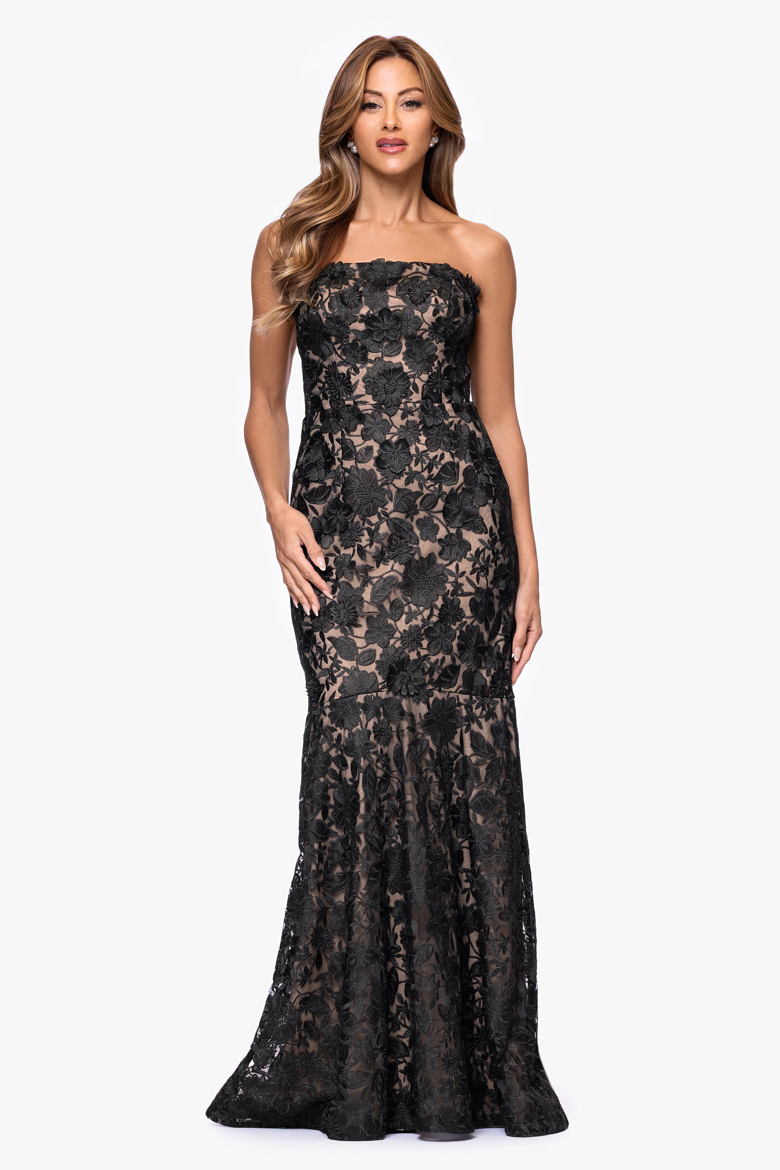 "Yana" Strapless Mermaid Floor Length Dress