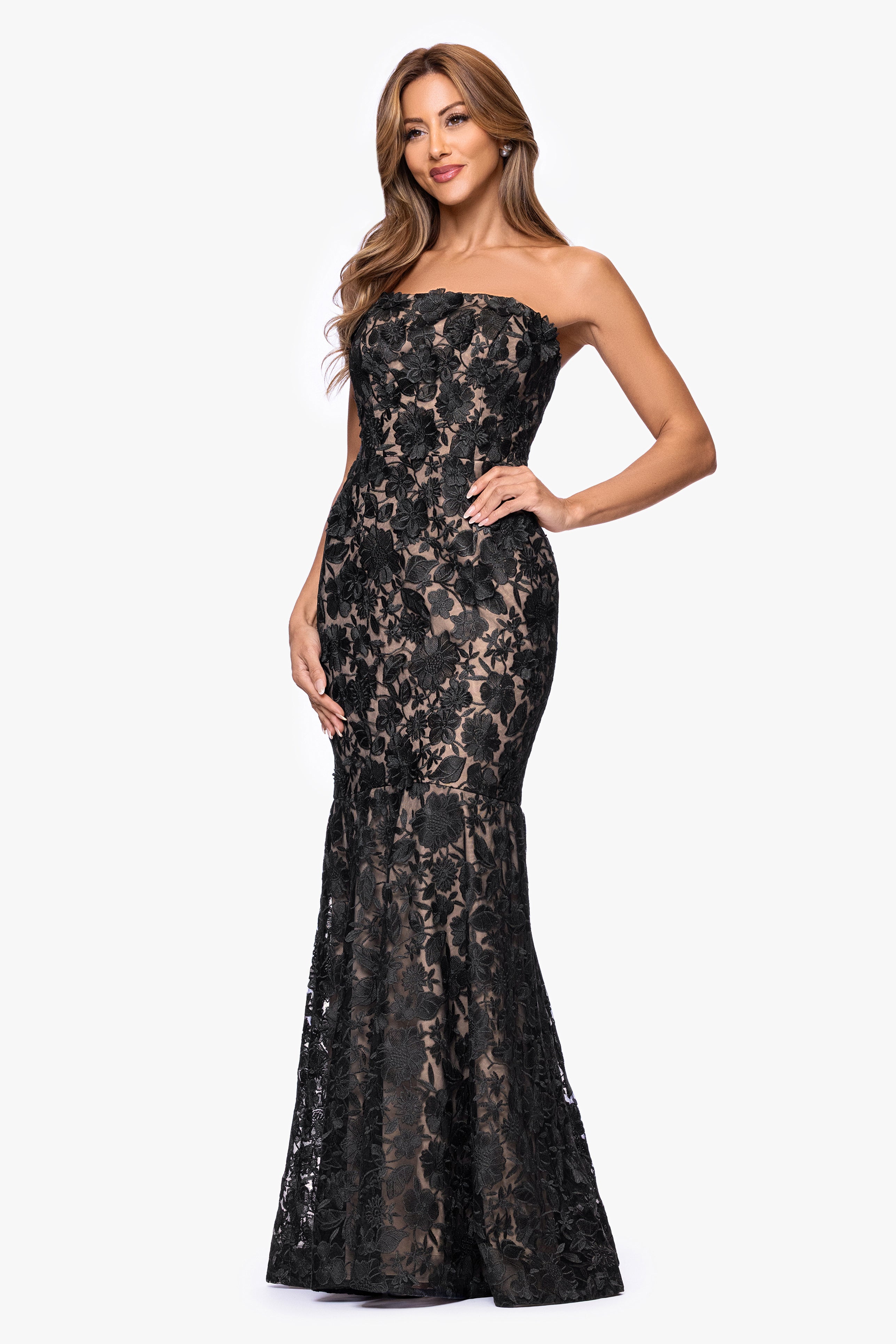 "Yana" Strapless Mermaid Floor Length Dress