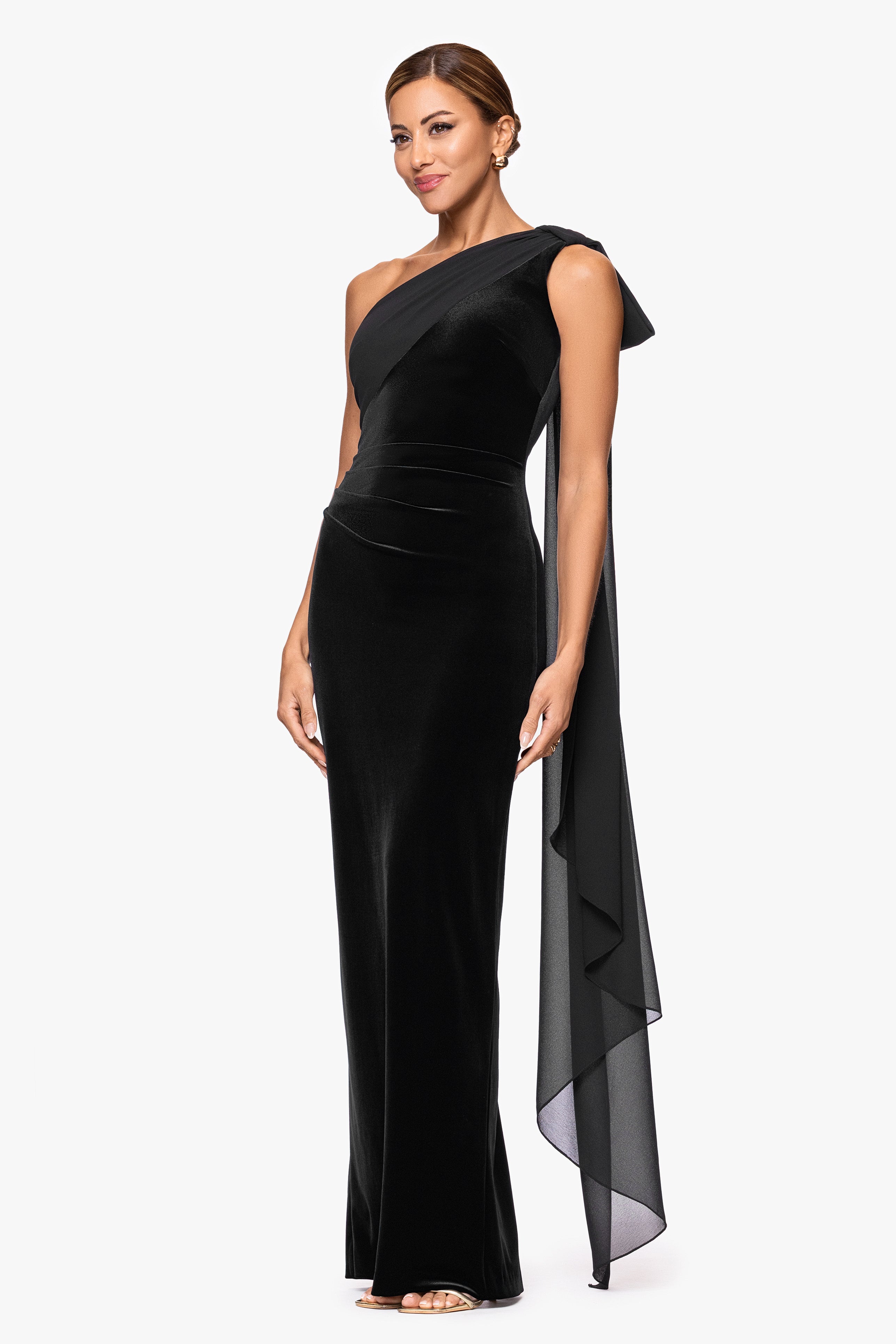 sachin and babi light blue dress Allya Velvet Chiffon Dress – Arie Layne Boutique main image 1