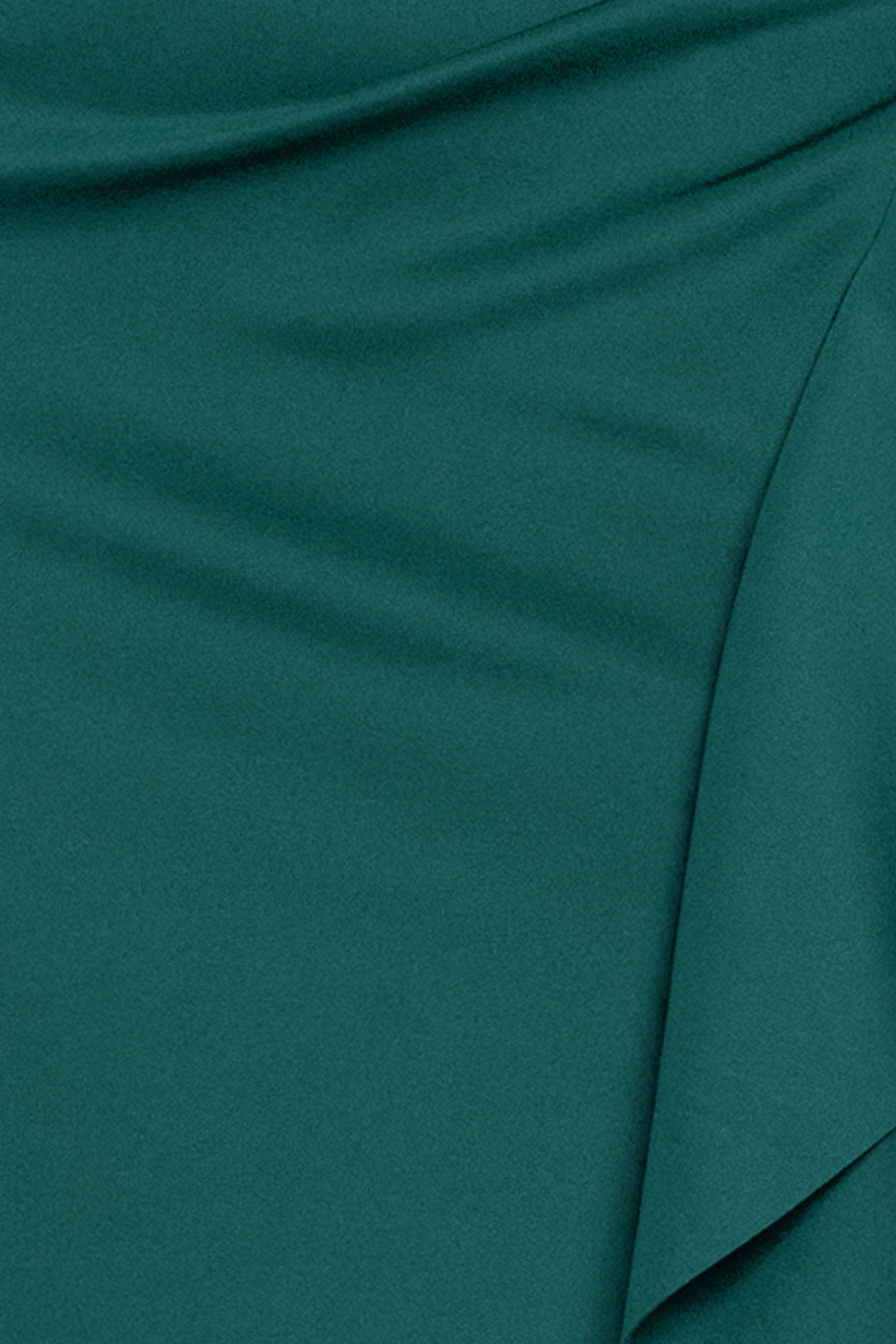 Plus "Pearl" Techno Scuba Off the Shoulder Ruffle Dress