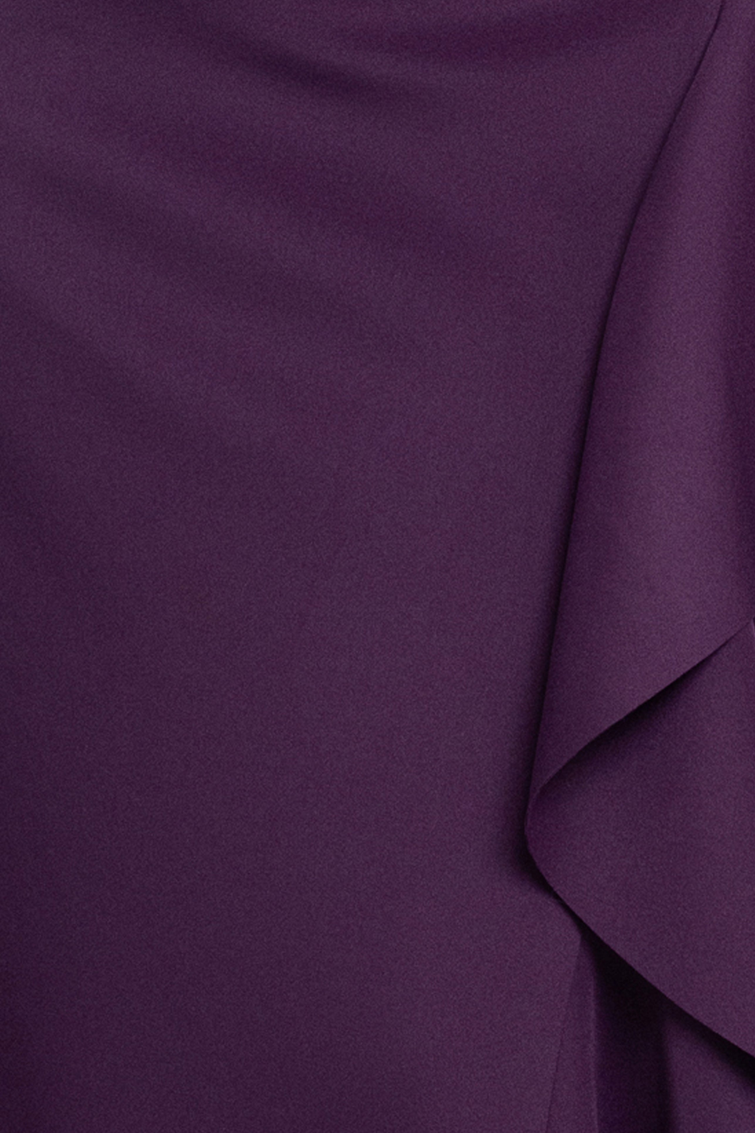 Plus "Pearl" Techno Scuba Off the Shoulder Ruffle Floor Length Dress