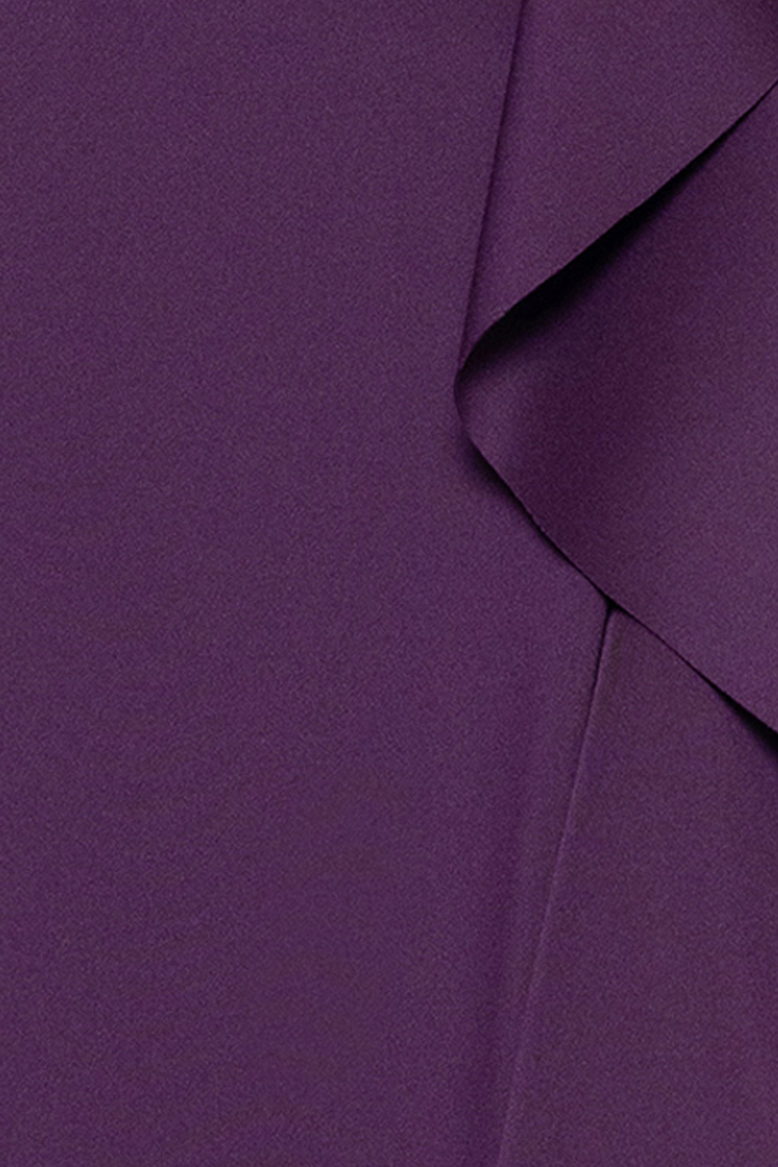 Petite "Pearl" Techno Scuba Off the Shoulder Ruffle Floor Length Dress