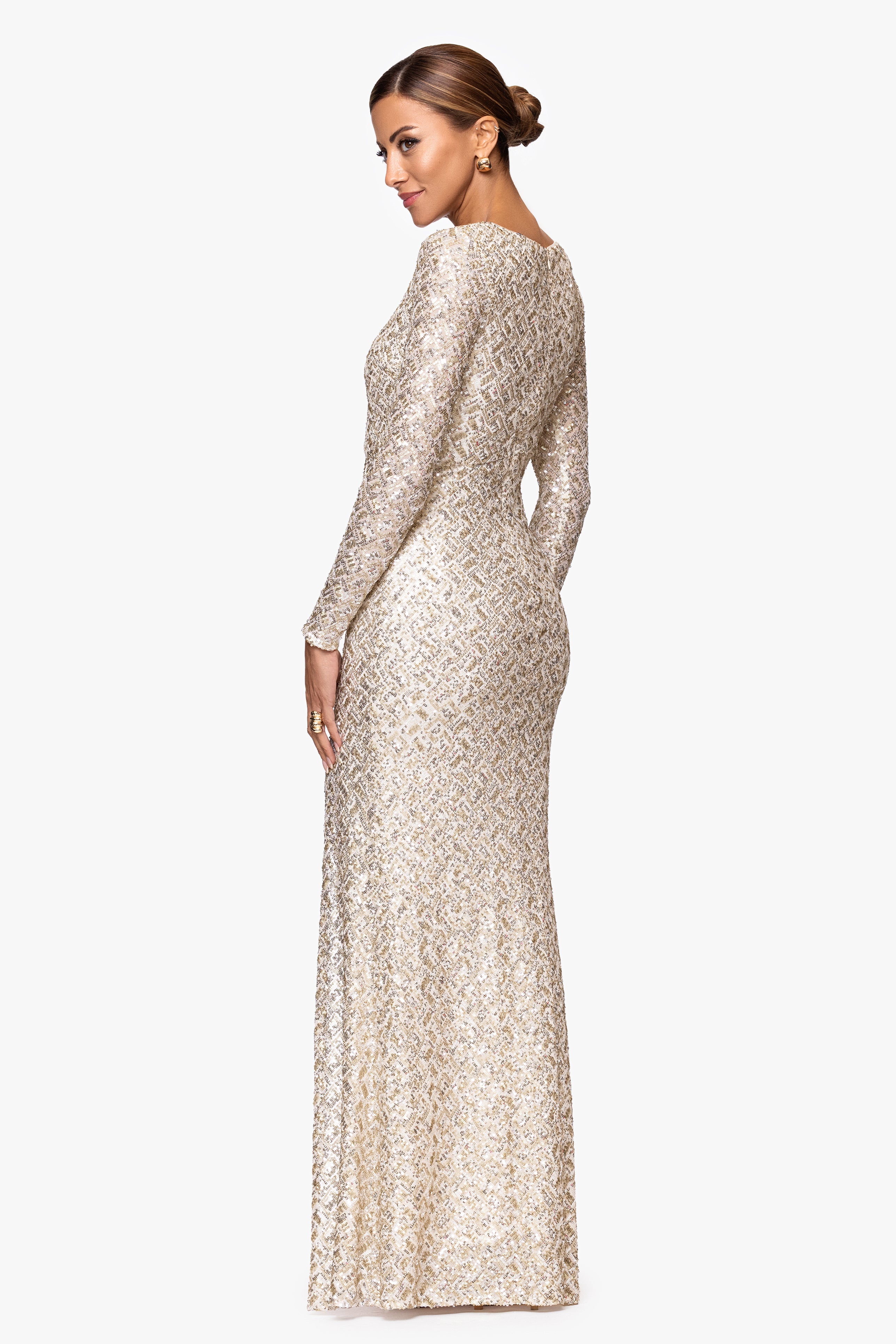 "Adaline" Sequin Slit Dress