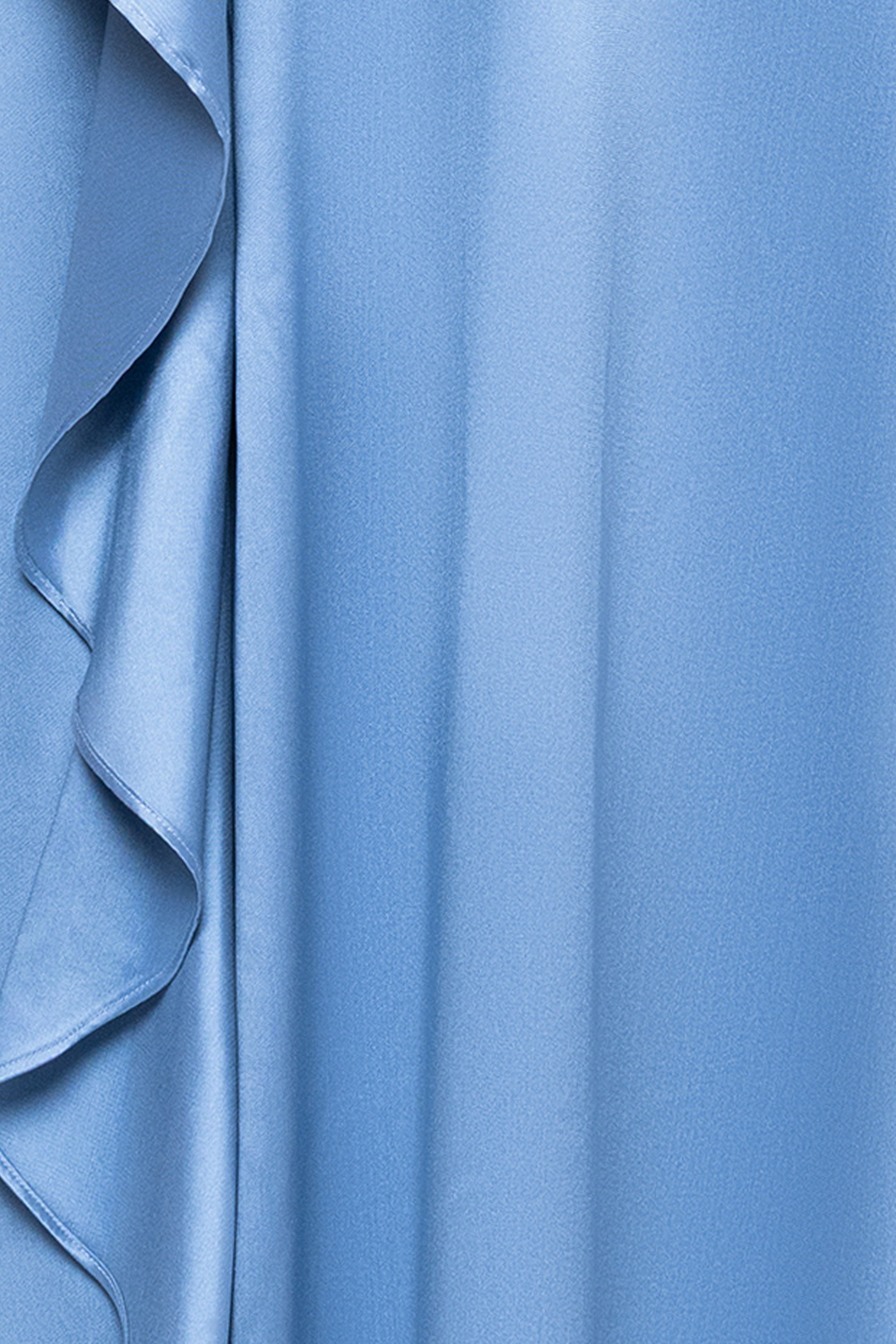 Petite "Marjorie" Mikado Asymmetrical Neckline Floor Length Dress