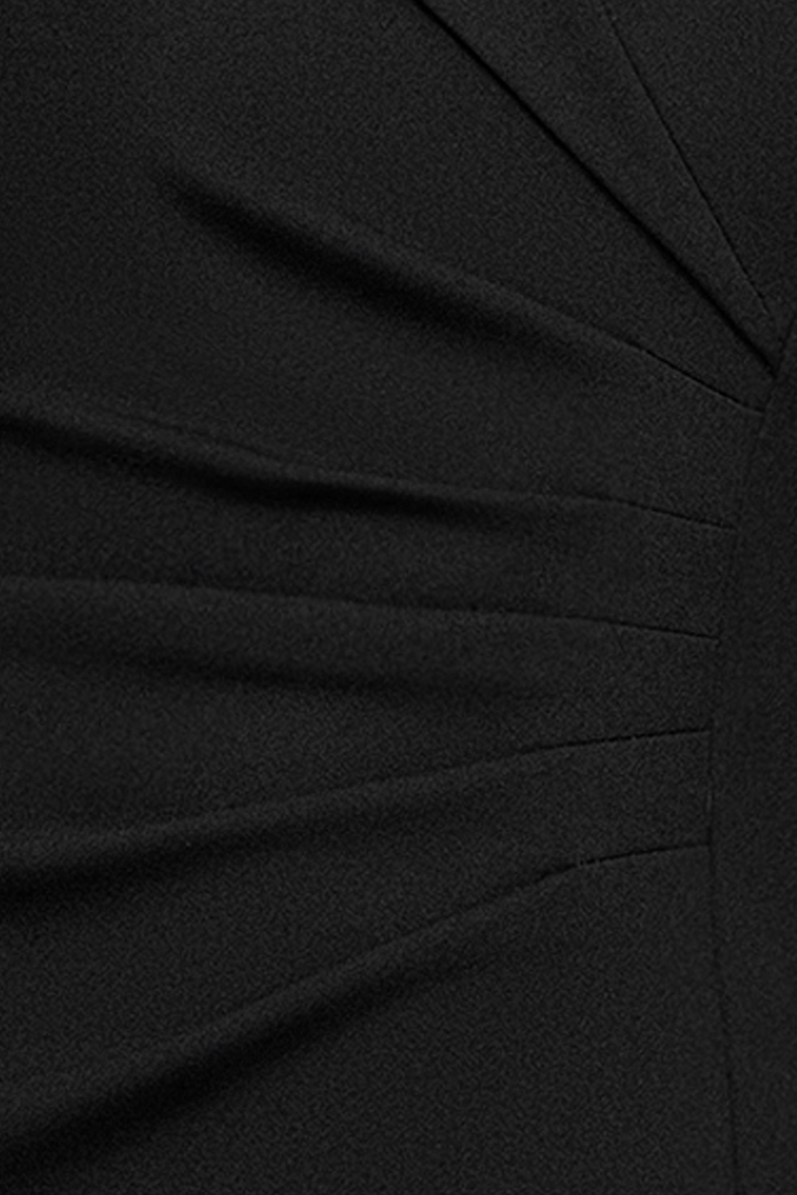 Petite "Rosaline" Scuba Crepe Off the Shoulder Chiffon Cape Floor Length Dress