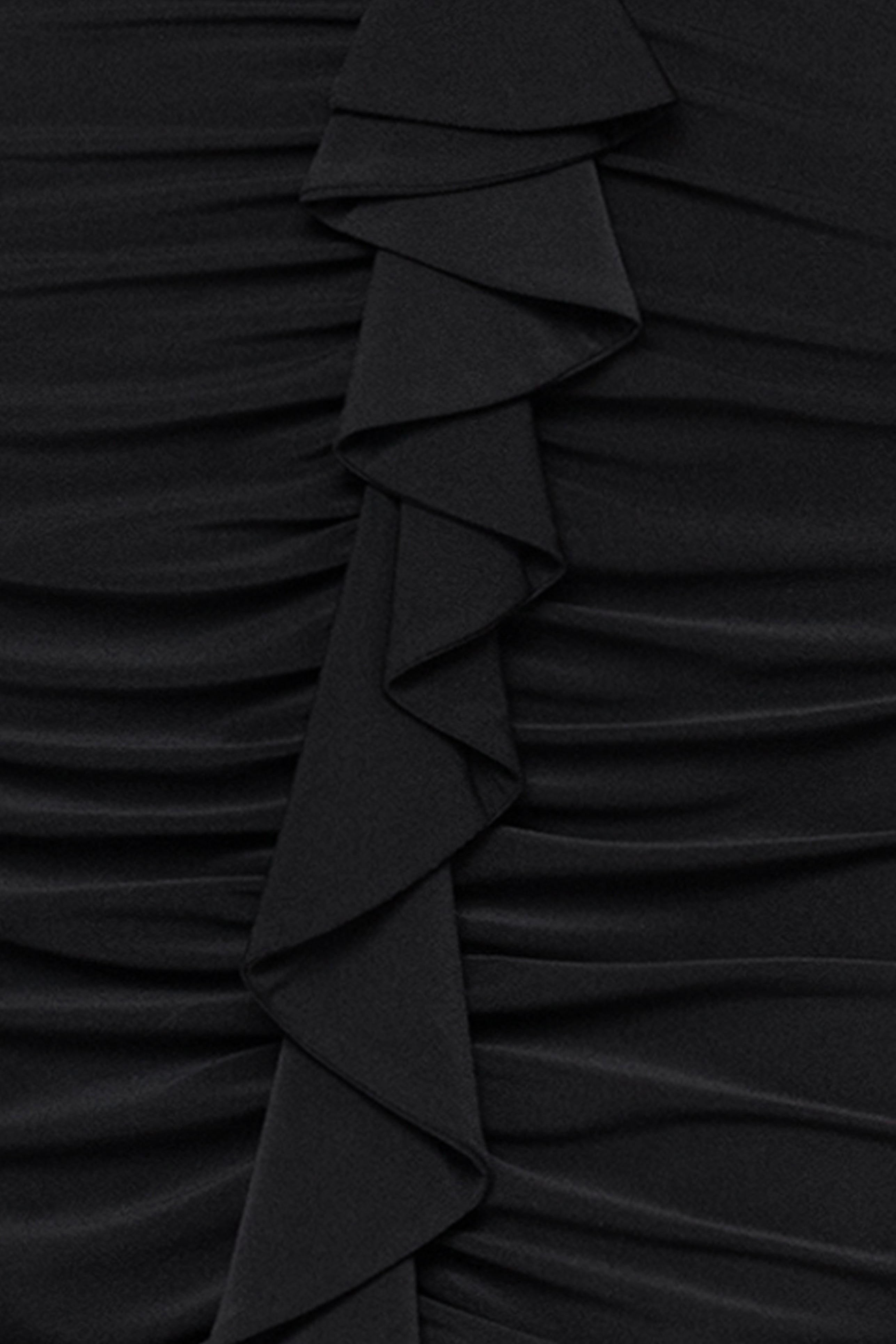 "Tia" Jersey Knit Rouched Floor Length Dress