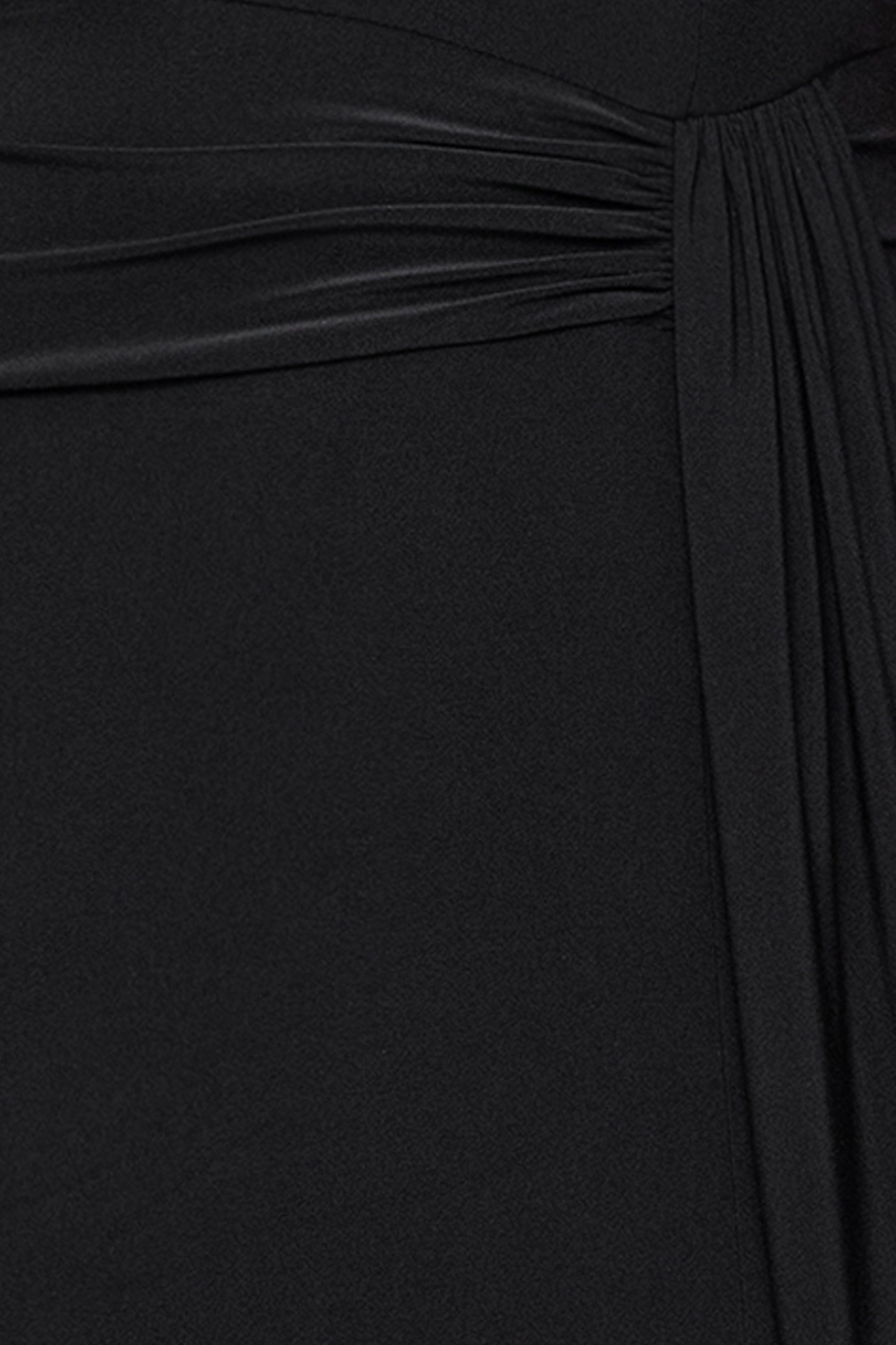 Petite "Malia" Jersey Knit Chain Embellished Floor Length Dress