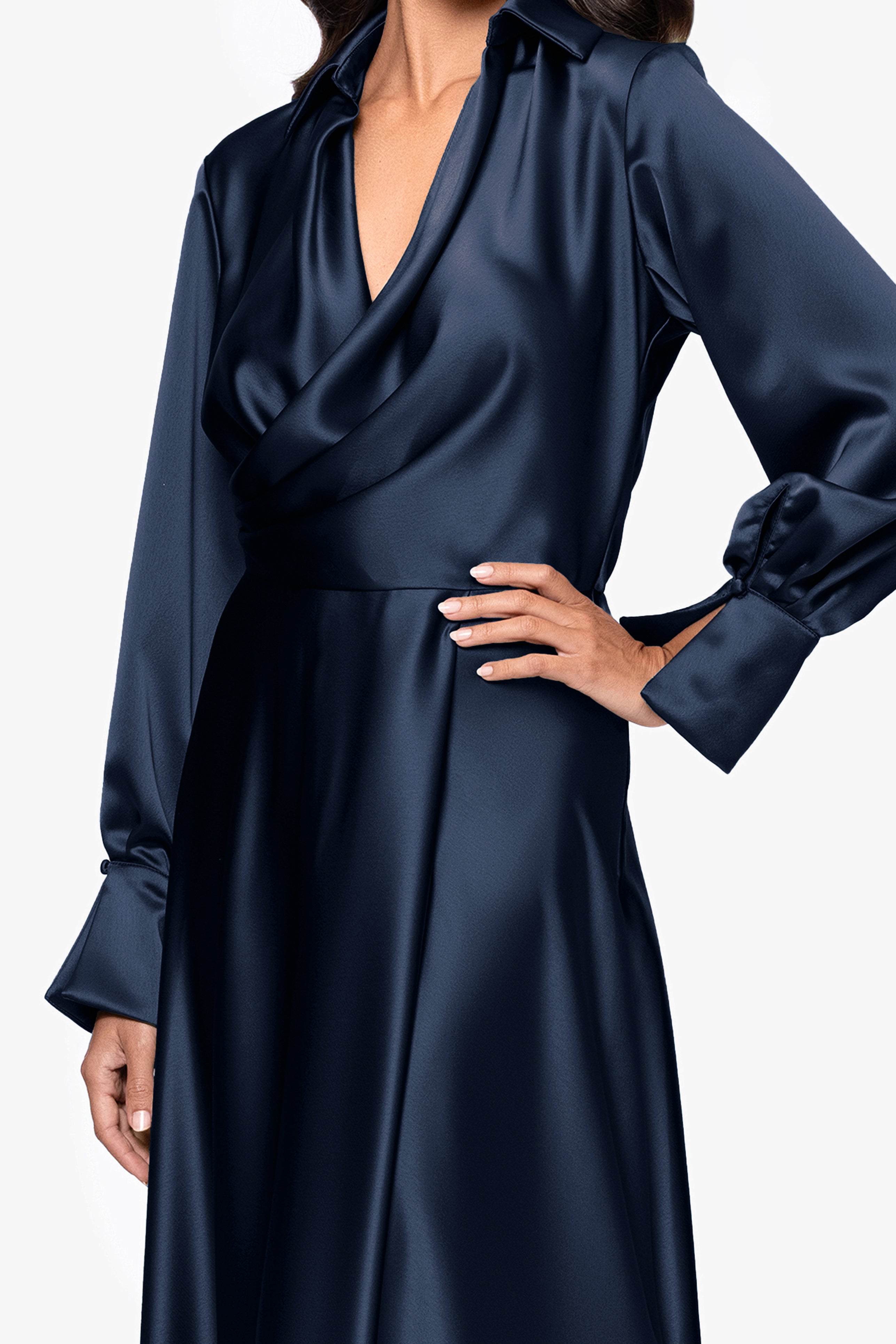 【美品】elu serena scallop long sleeve dress Kelandra