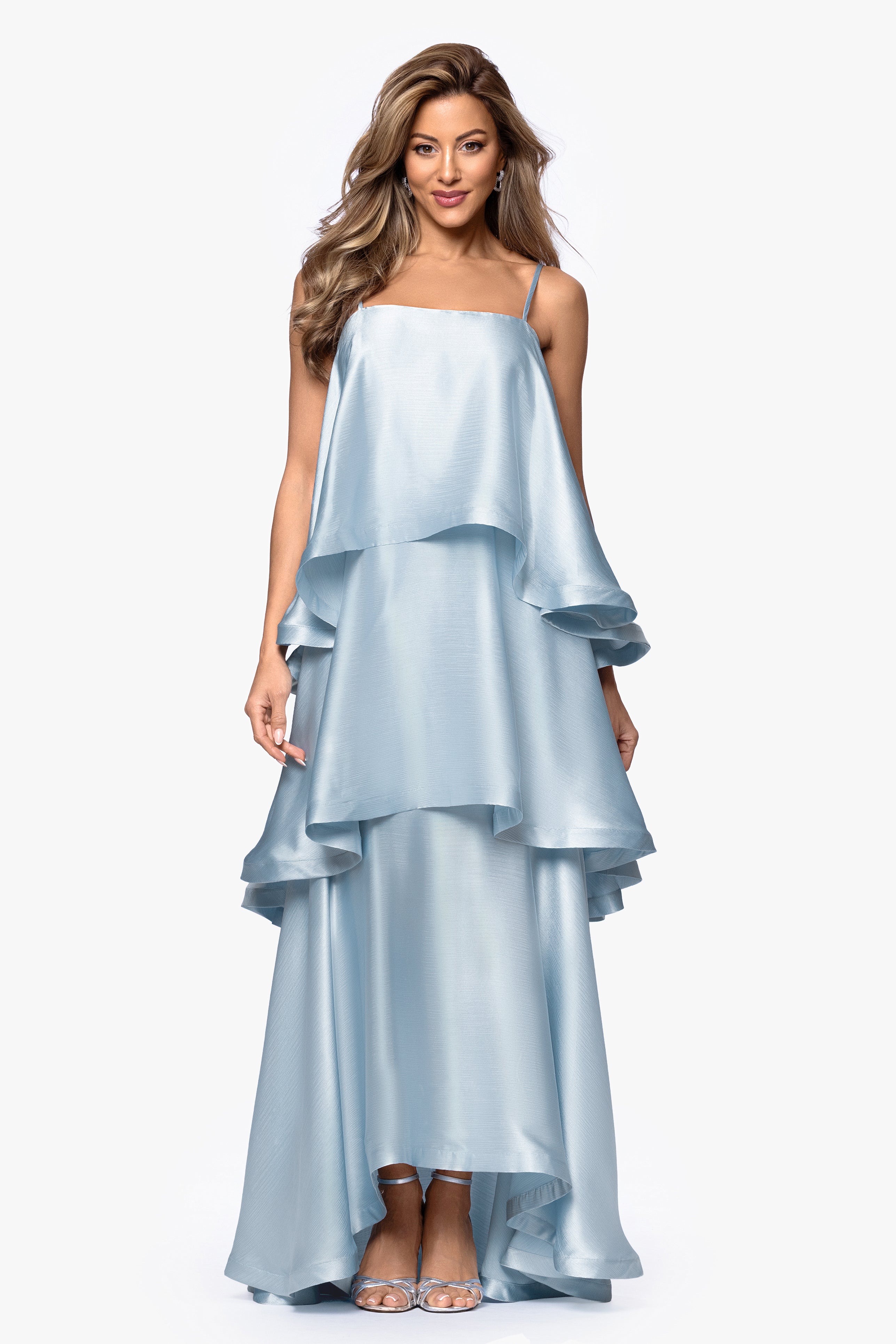 "Meadow" Satin Tiered Sphaghetti Strap Dress