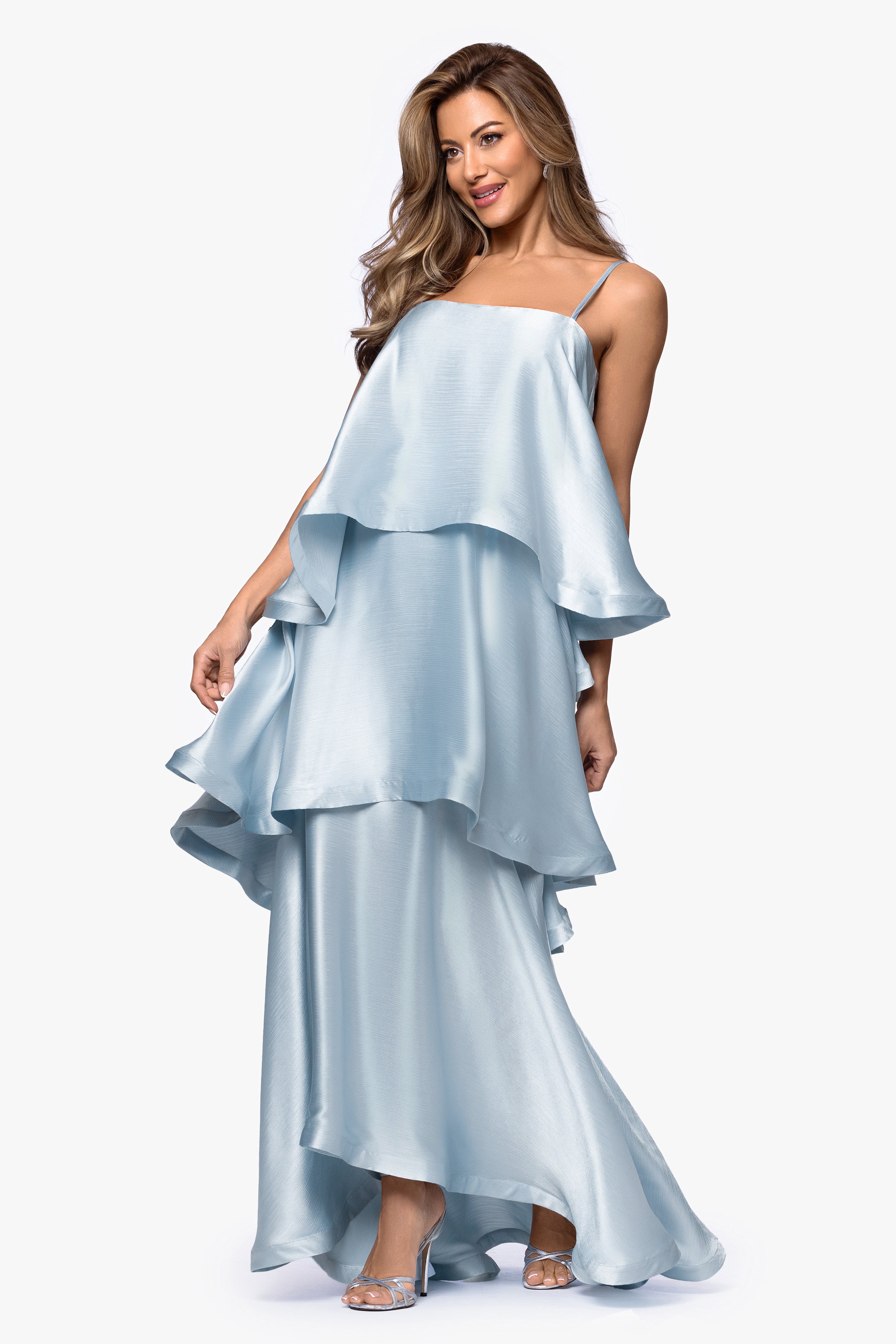 "Meadow" Satin Tiered Sphaghetti Strap Dress