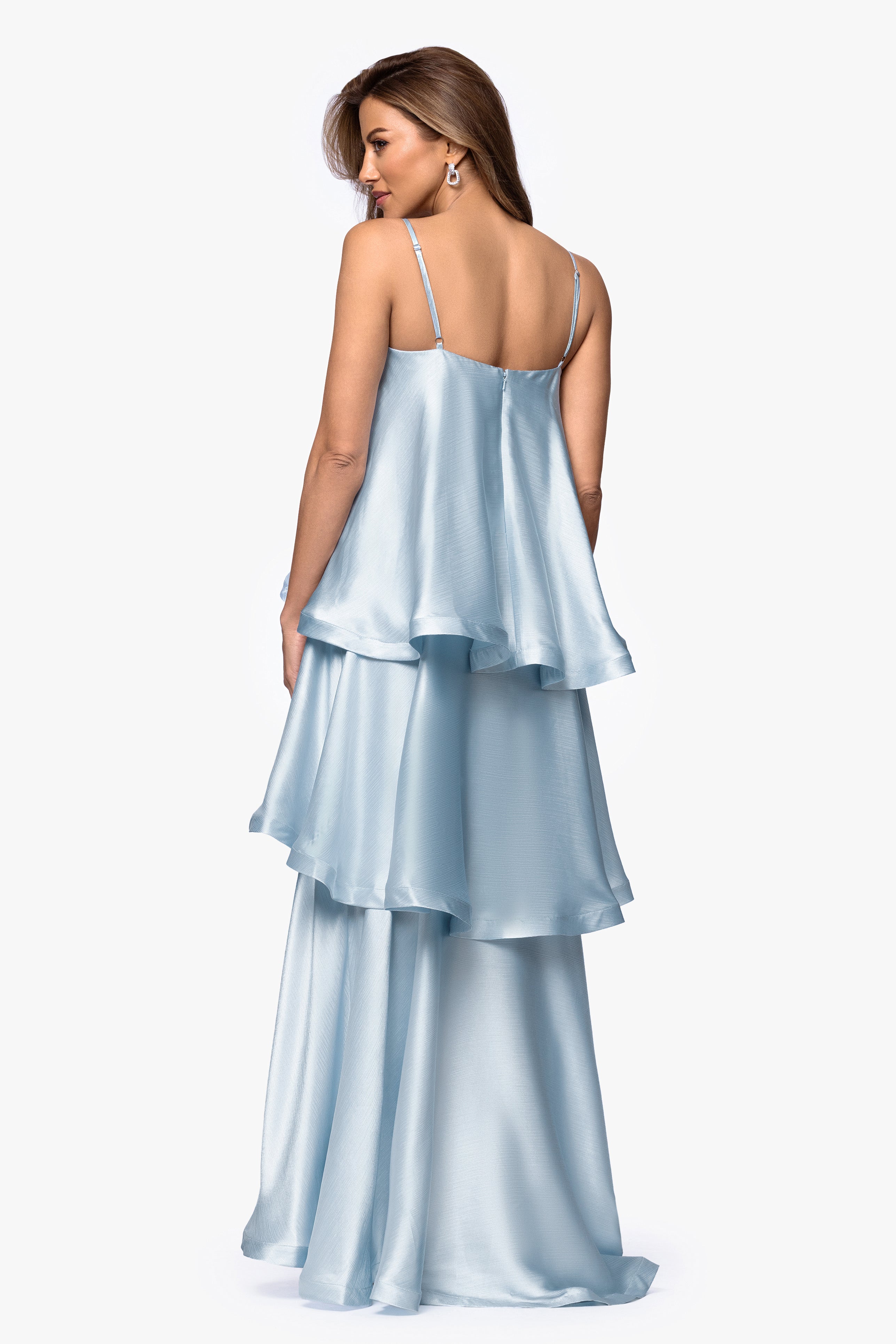 "Meadow" Satin Tiered Sphaghetti Strap Dress