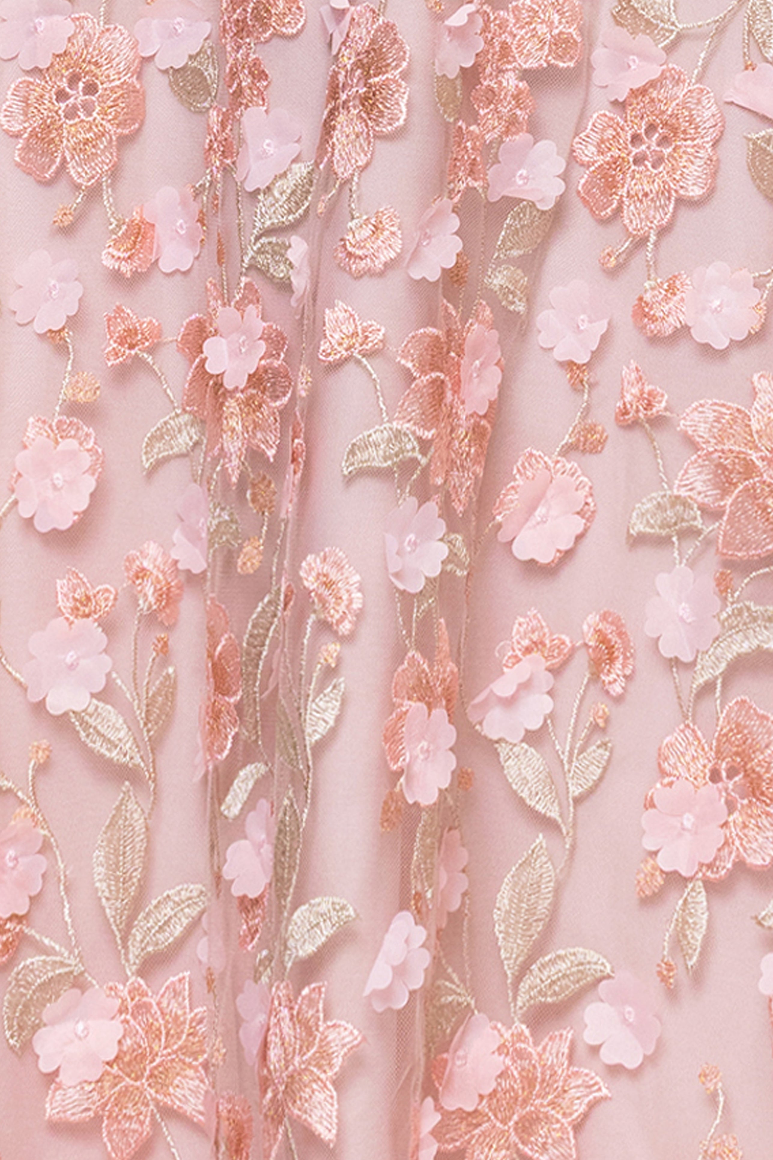 Plus "Sydnee" 3D Embellished Cap Sleeve Floor Length Dress