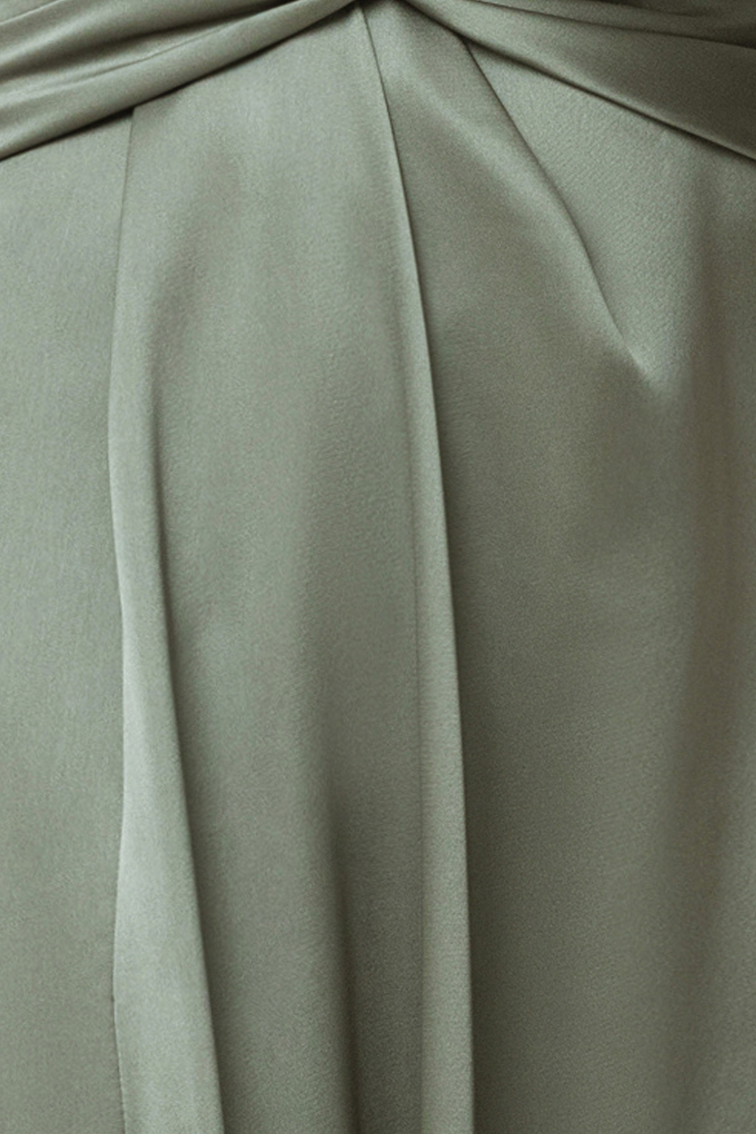 "Leona" Satin Twist Waist Long Dress