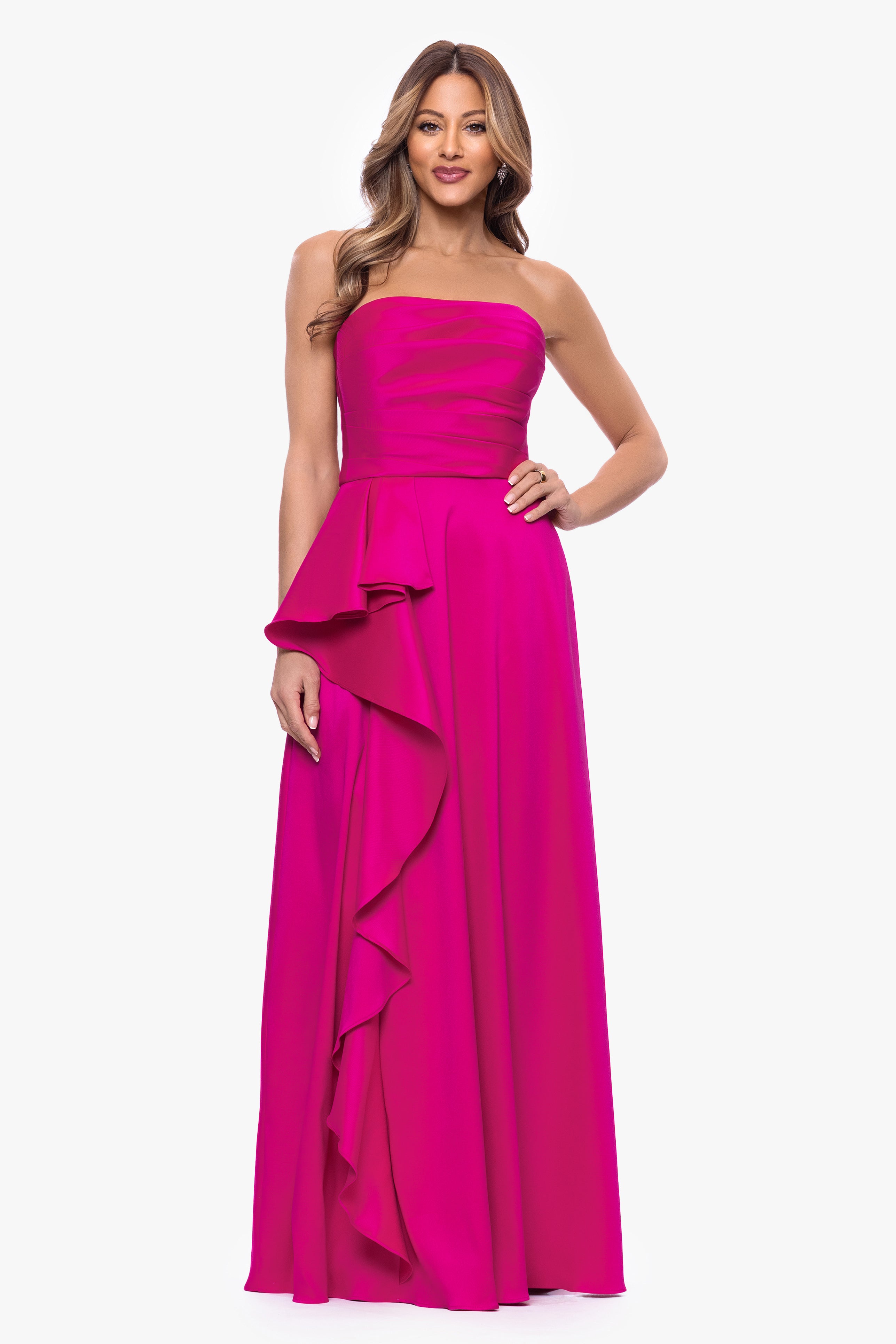 "Michelle" Mikado Satin Strapless Dress