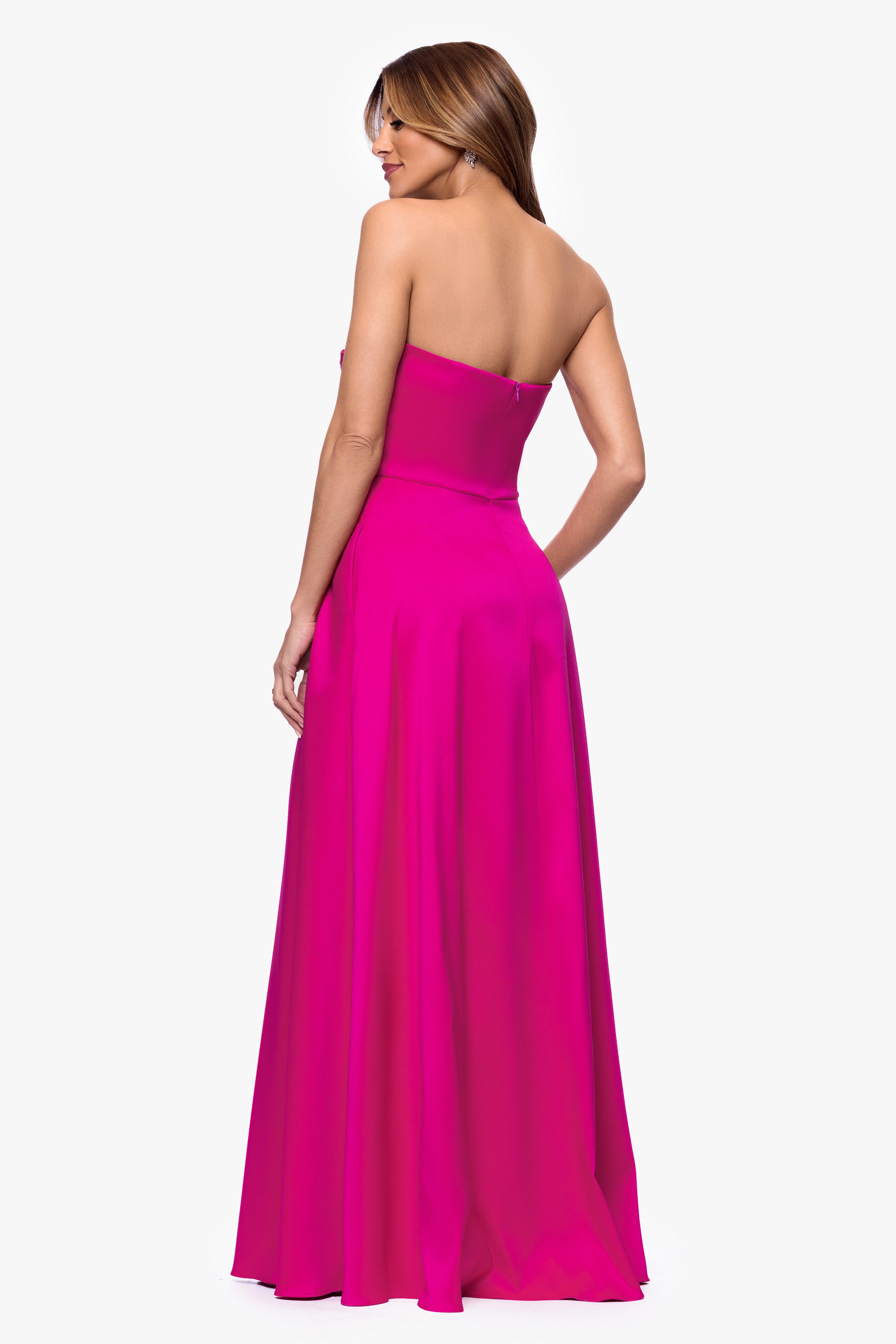 "Michelle" Mikado Satin Strapless Dress