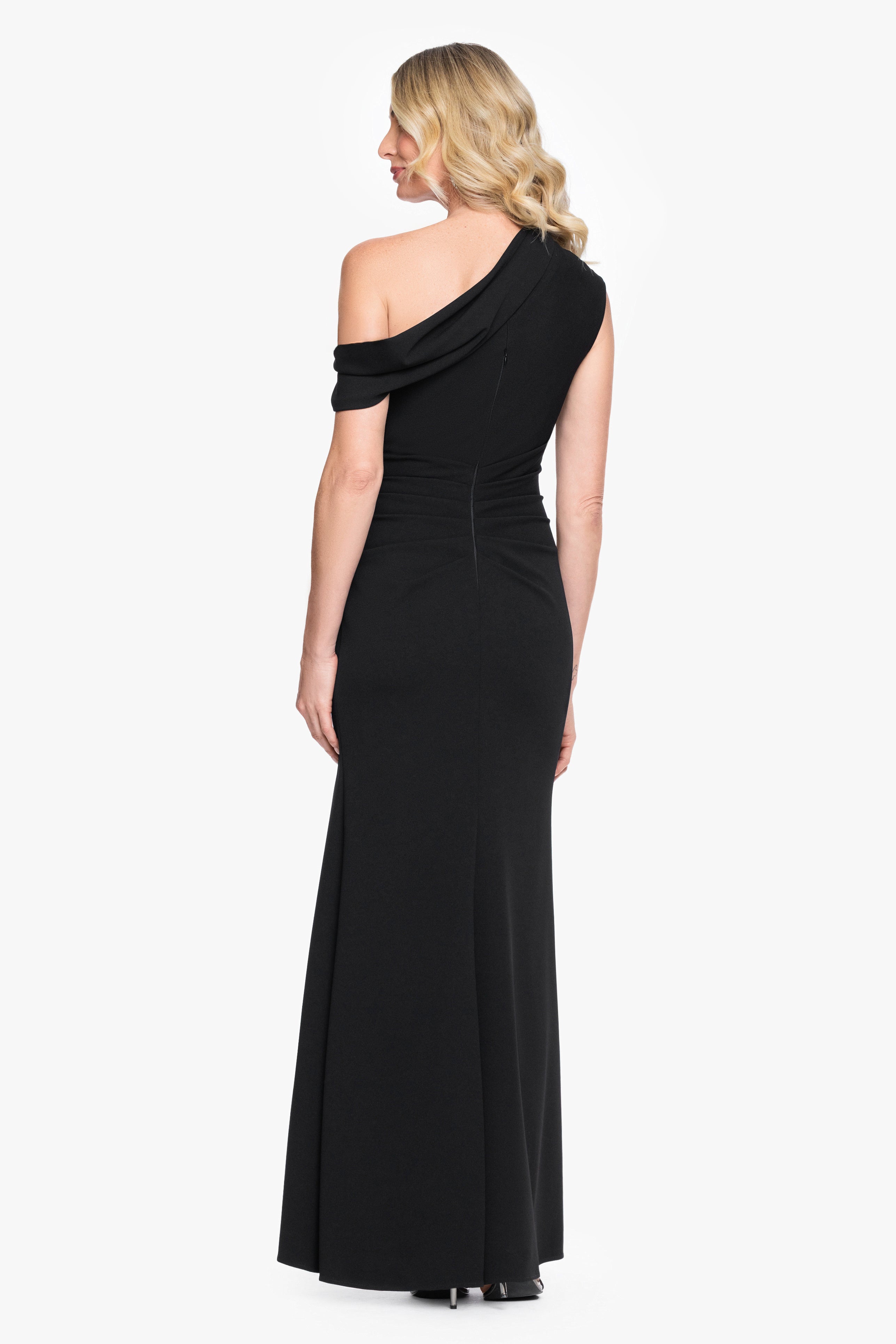 "Kennedy" Scuba Crepe Off The Shoulder Dress