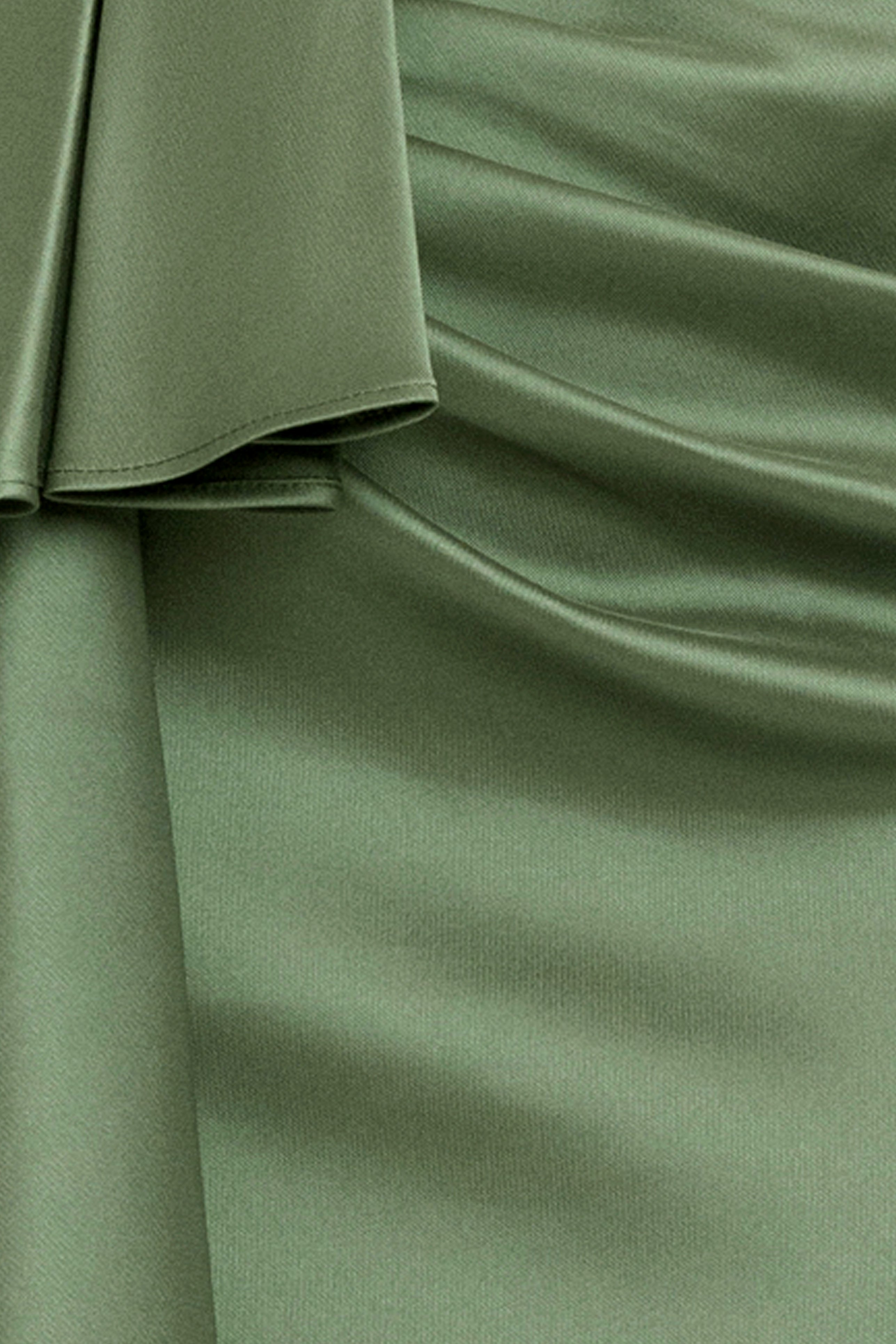 "Effie" Mikado Asymmetrical Strapless Dress