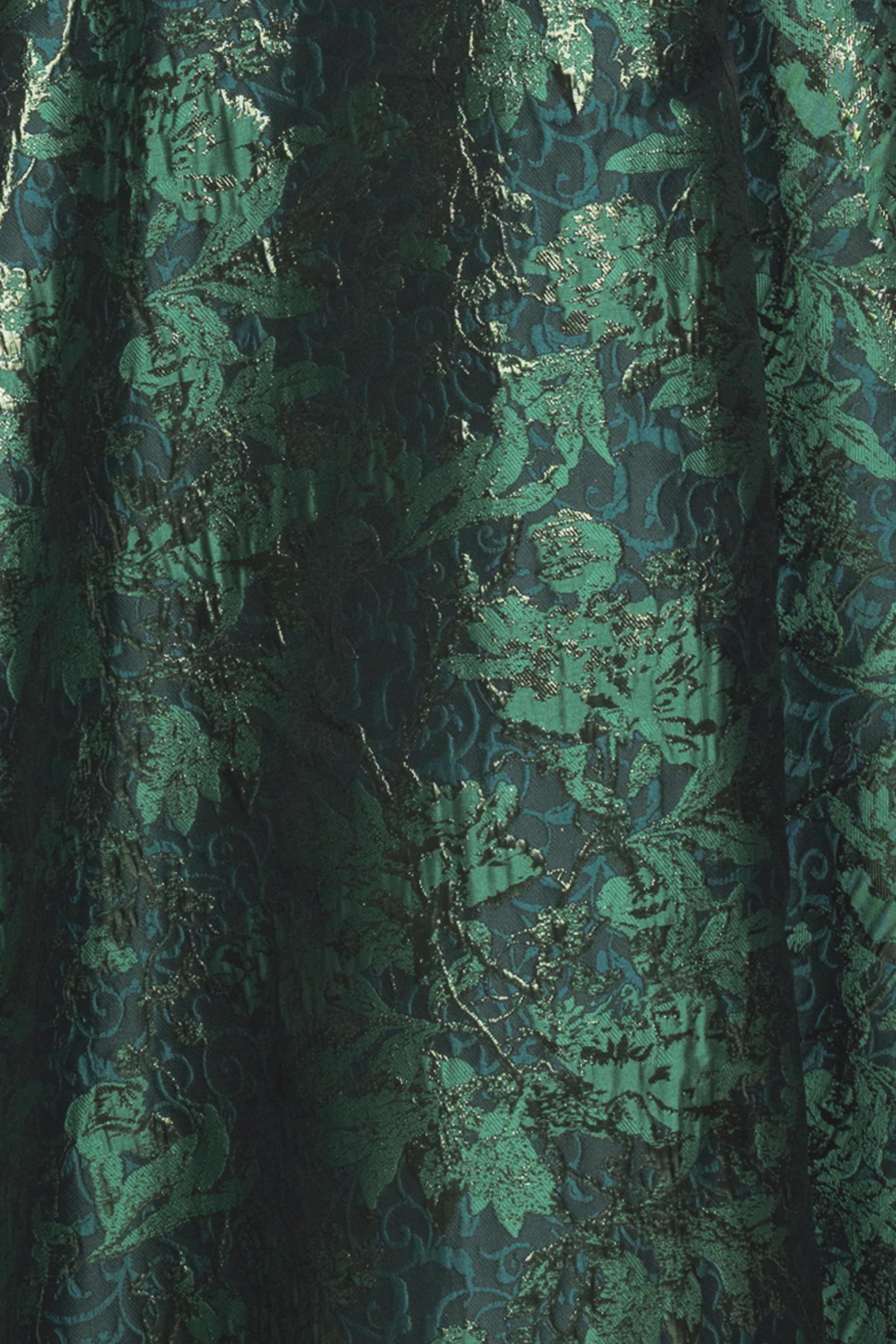 "Esther" Printed Brocade Off The Shoulder Gown