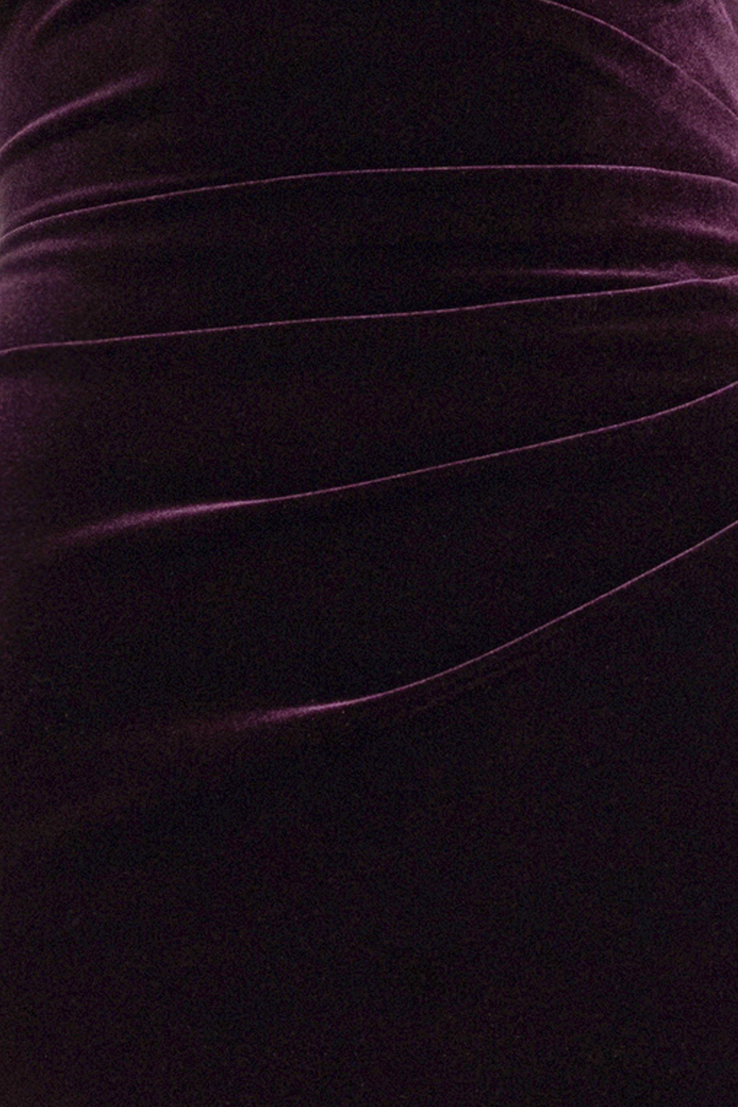 "Alina" Velvet Asymmetrical Cap Sleeve Short Dress