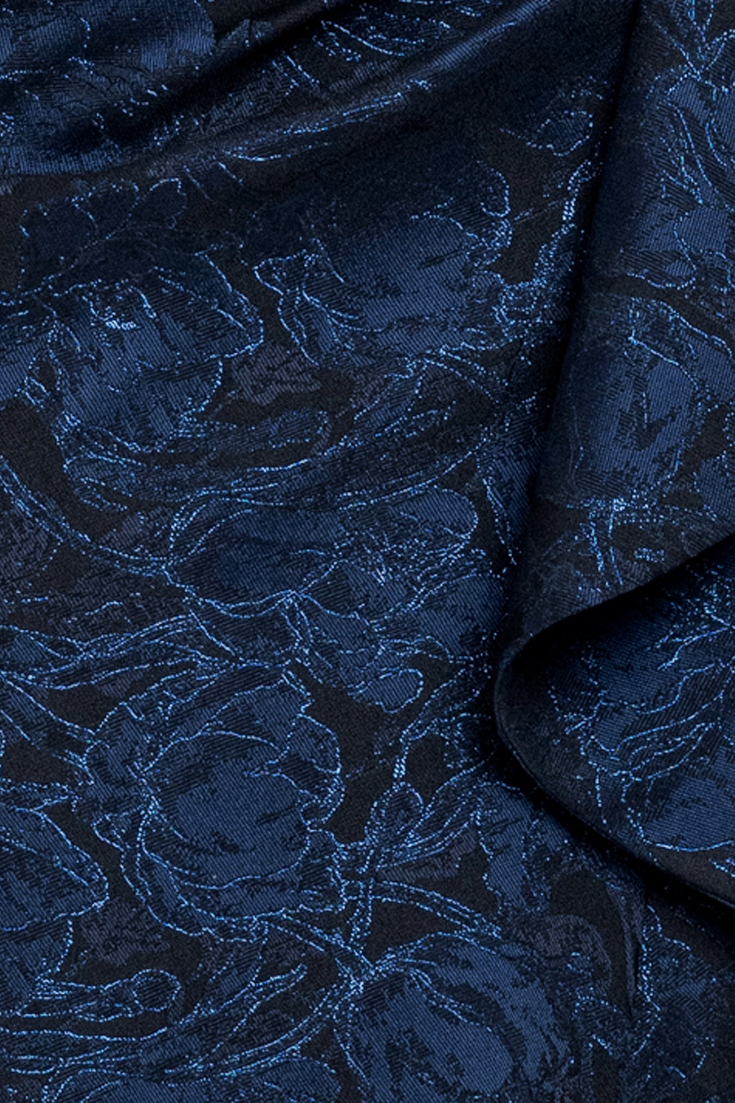 "Bonnie" Brocade Off The Shoulder Side Ruffle