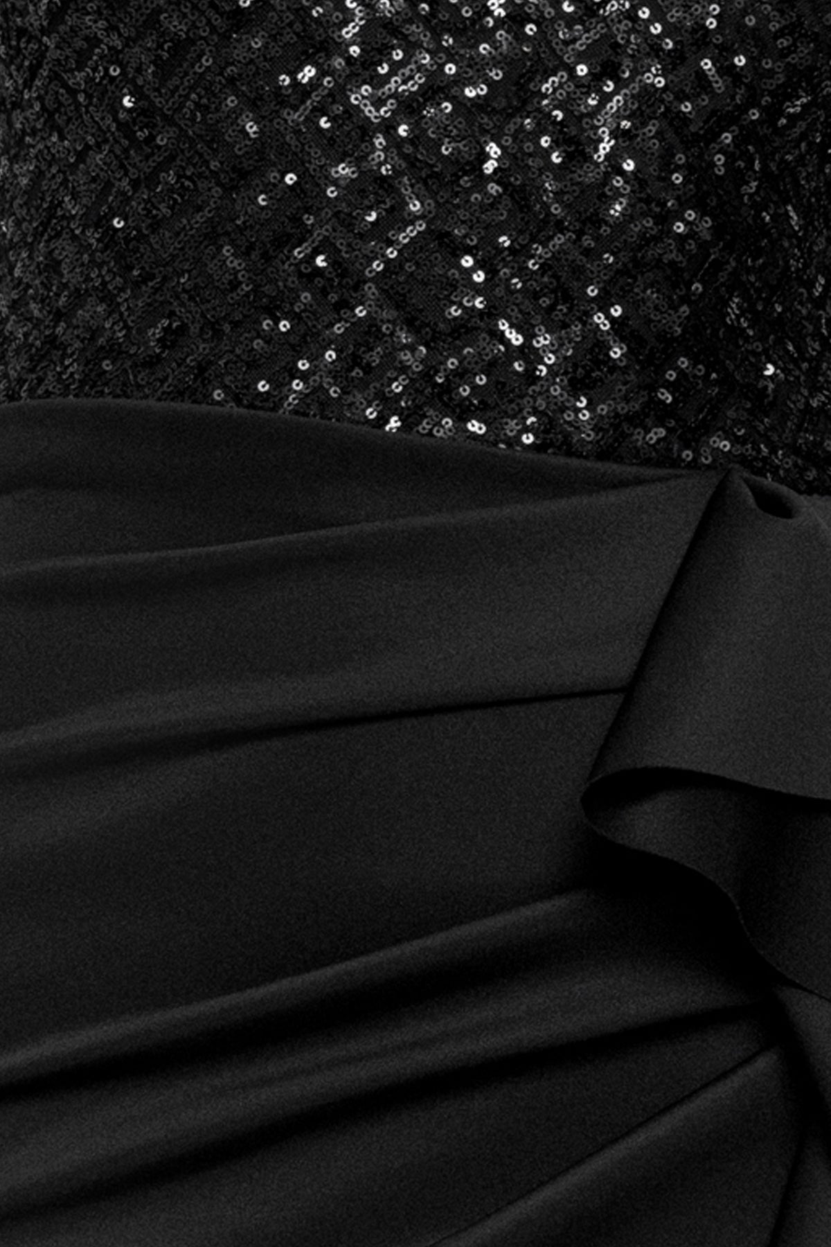 Petite Maude" Sequin & Techno Scuba Combo Dress