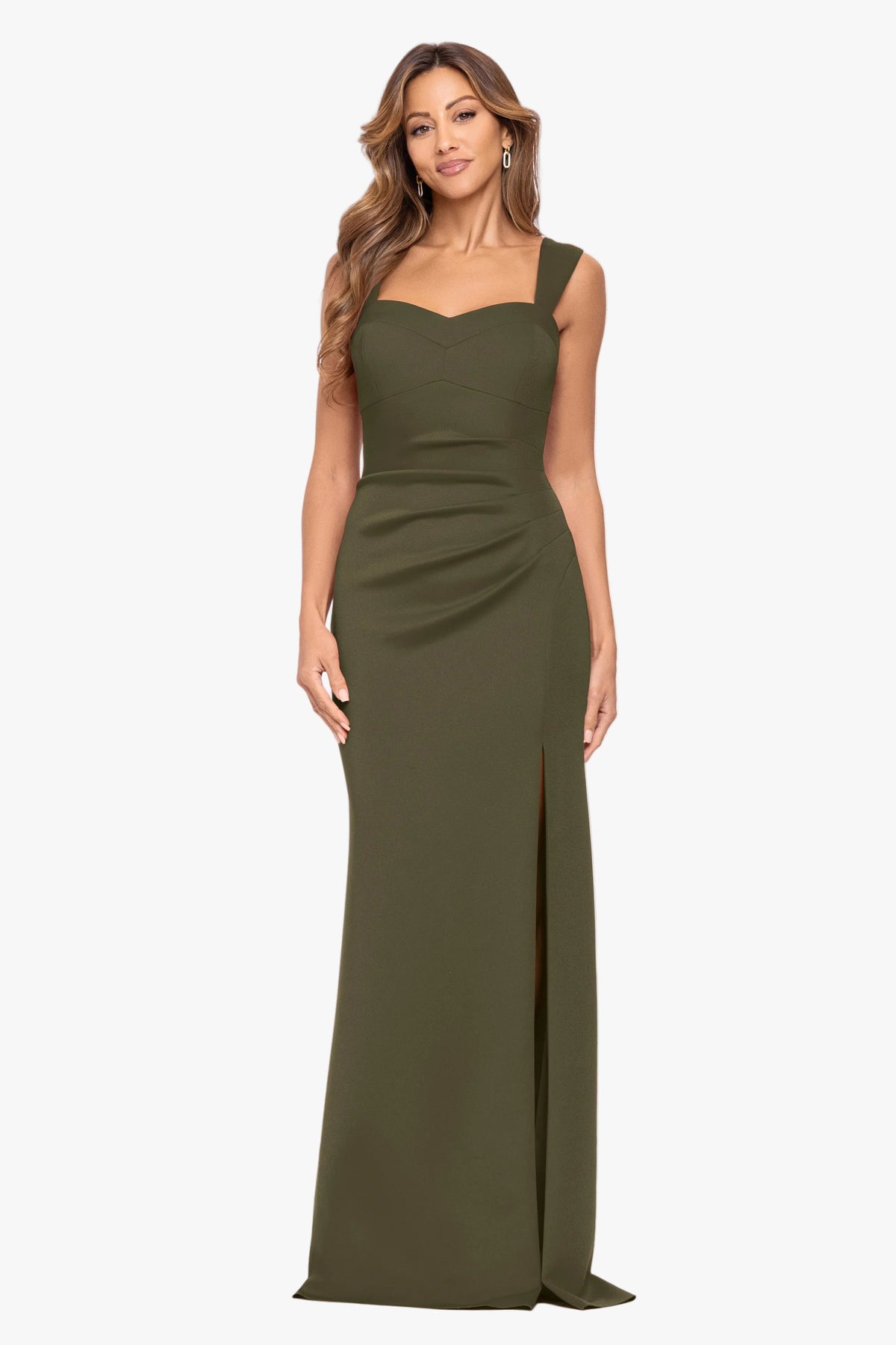 "Ryan" Techno Scuba Slit Dress