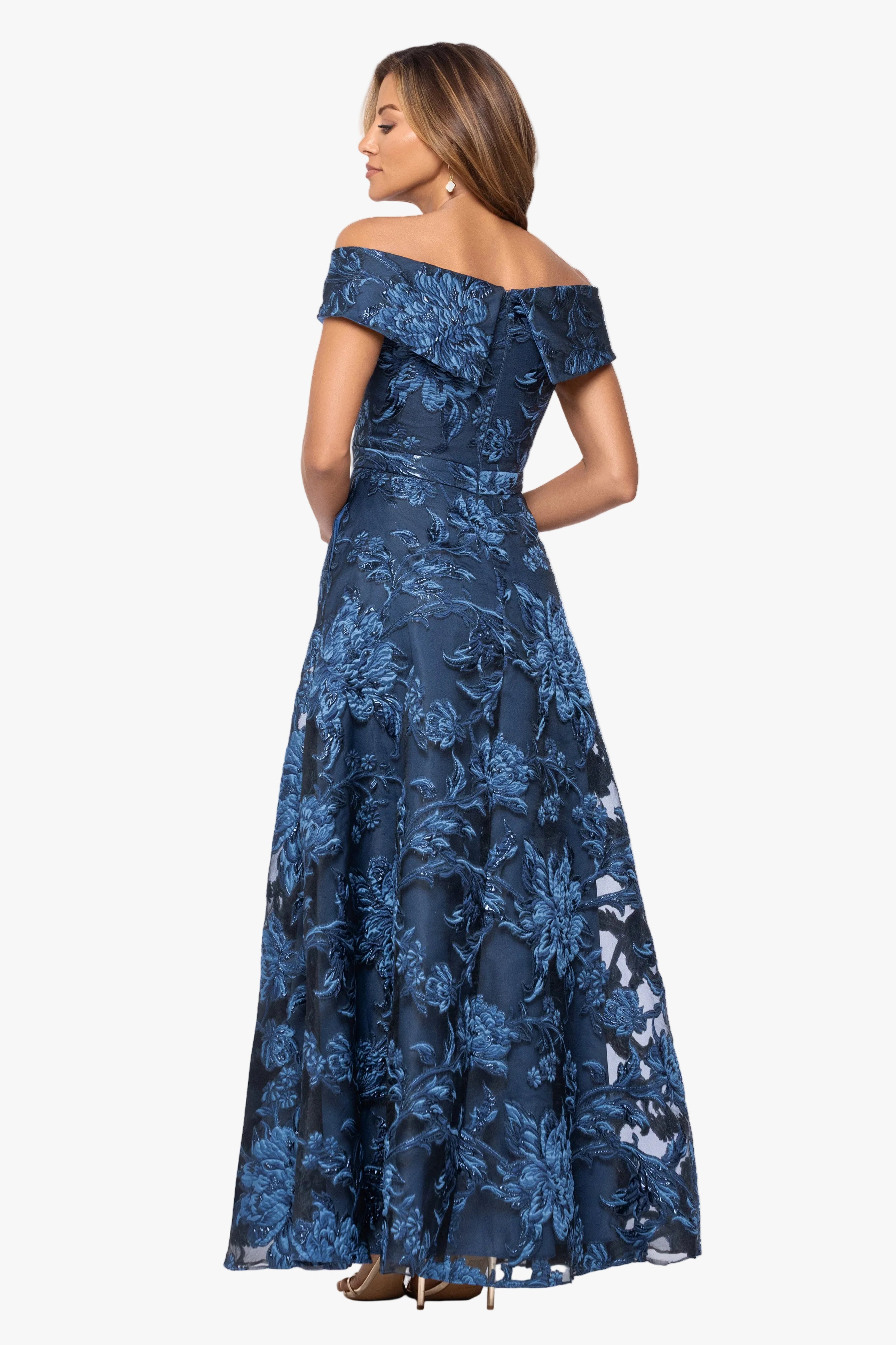 スーツ・フォーマル・ドレス M LERURE Shoulder ribbonjacquard dress Astrid