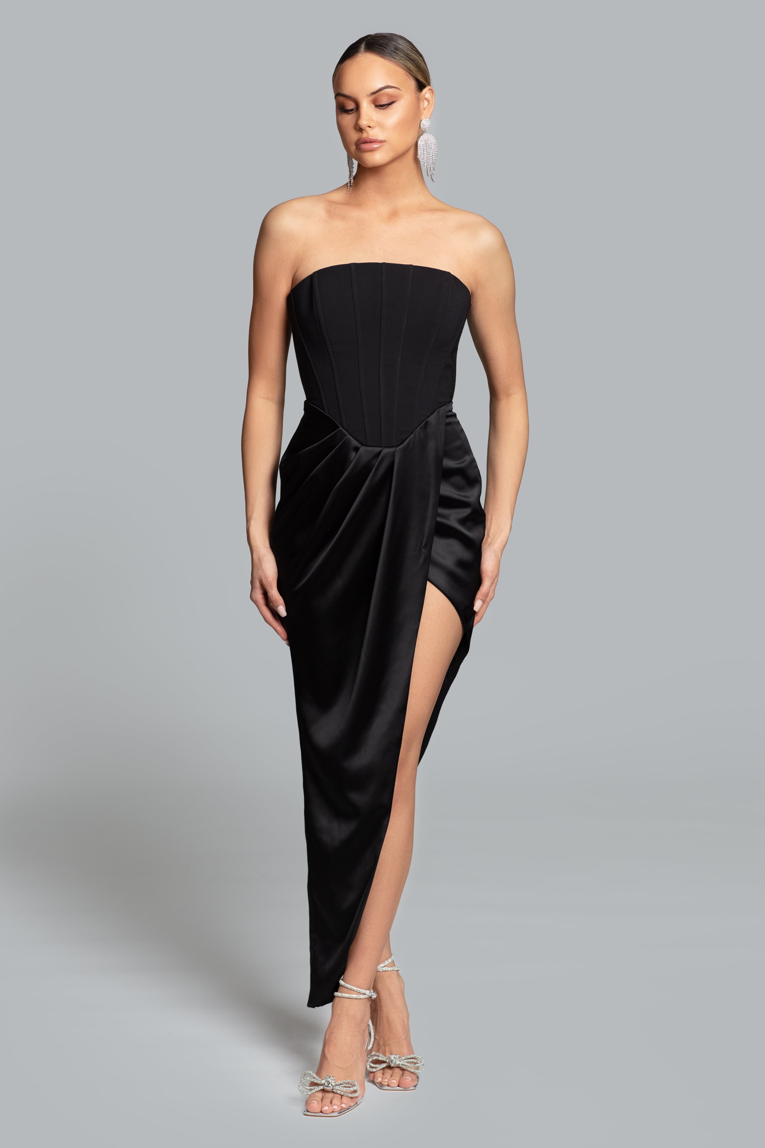 GHRAIL "Rockefeller" Crepe and Satin Dress