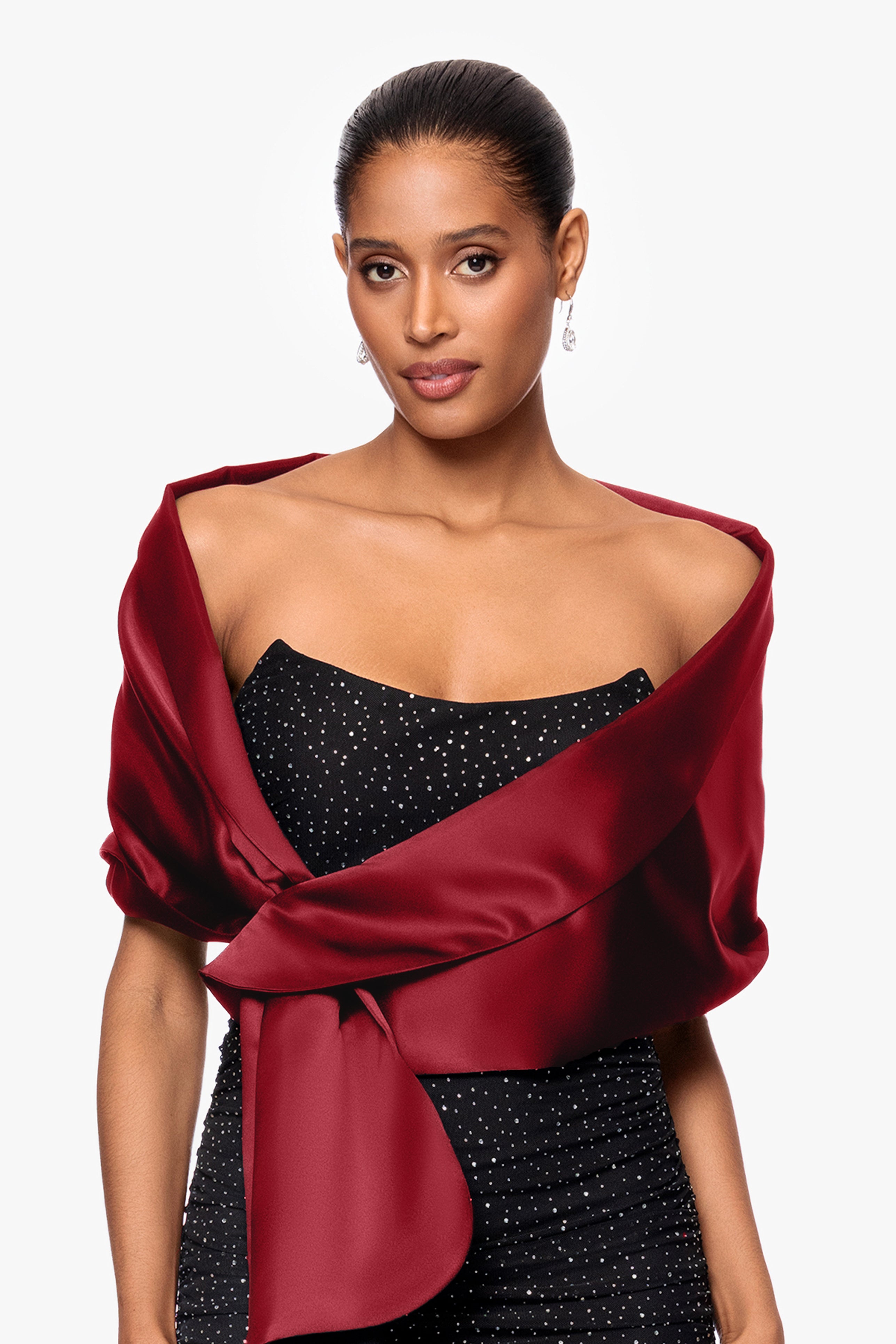 "Trixie" Satin Pull Through Shawl Wrap