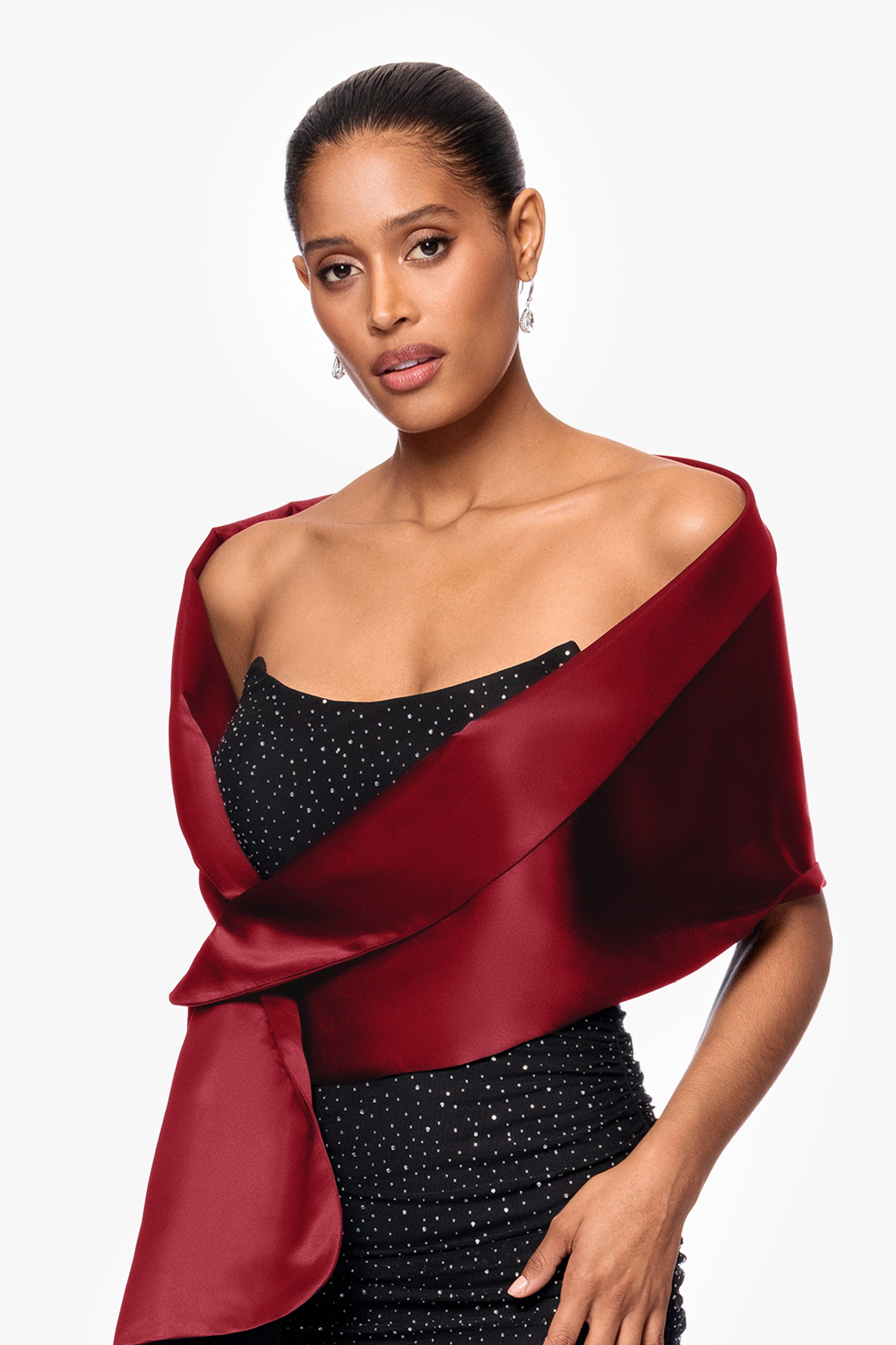 "Trixie" Satin Pull Through Shawl Wrap