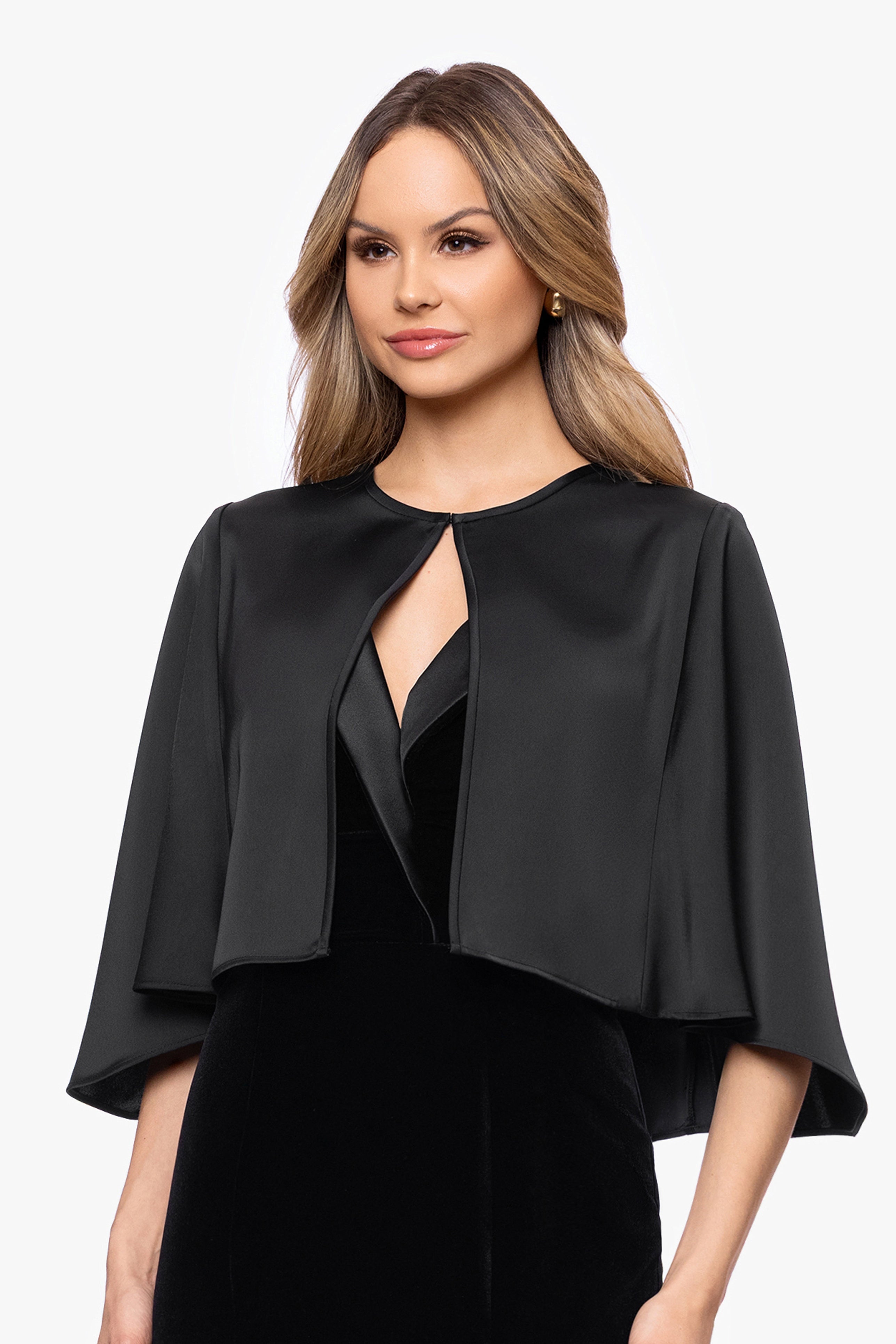 "Bella" Satin Cape Shawl Wrap