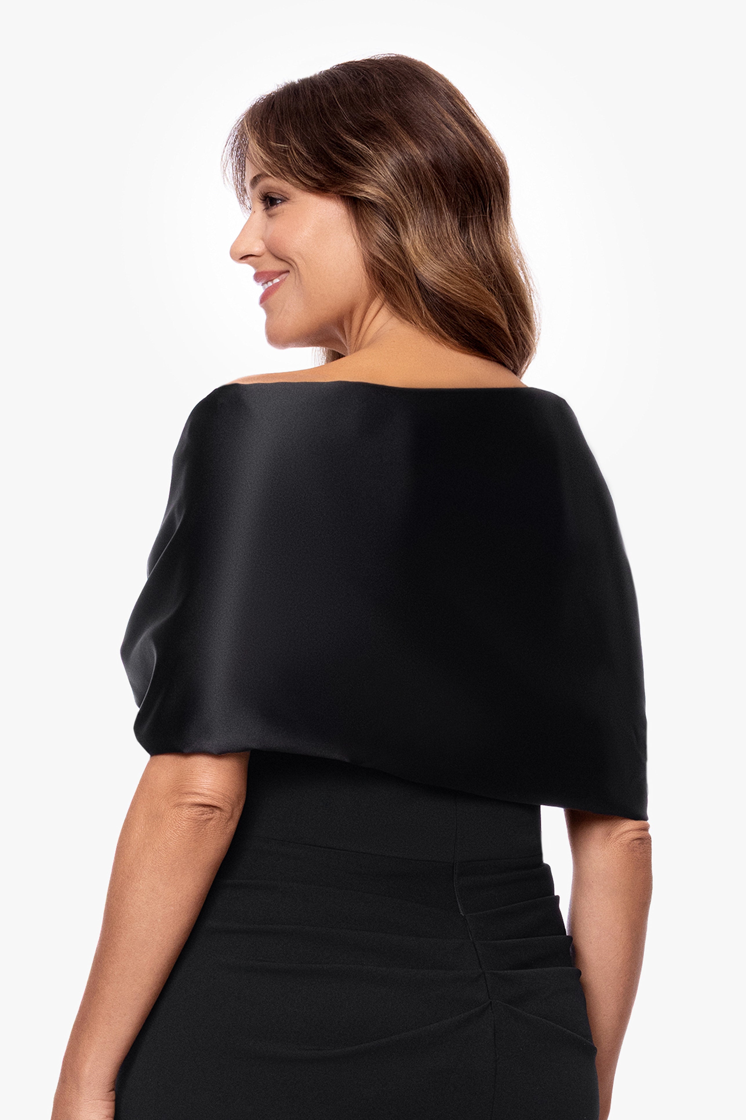 Plus "Miranda" Satin Pull Through Shawl Wrap