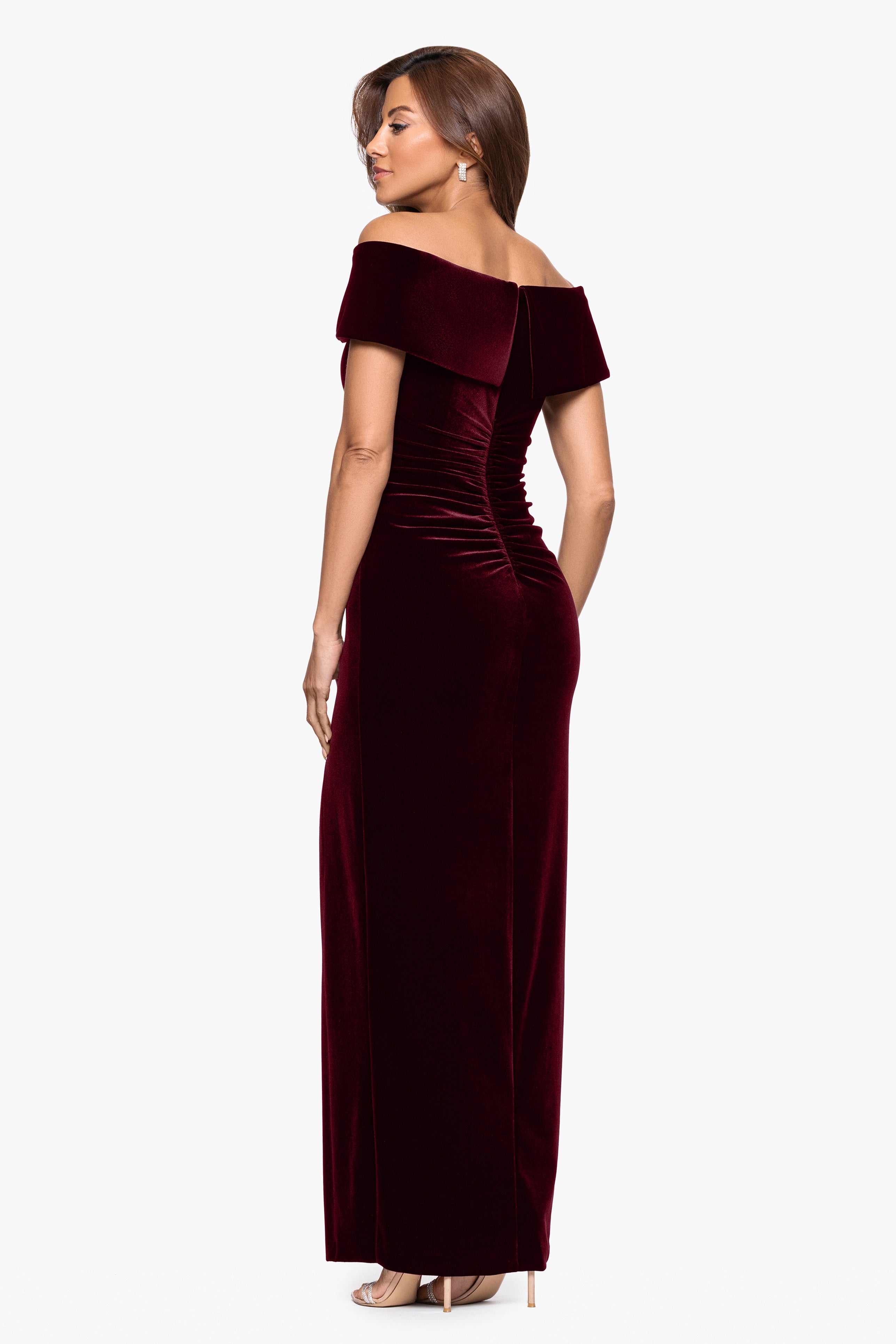 "Charmaine" Velvet Off The Shoulder Gown