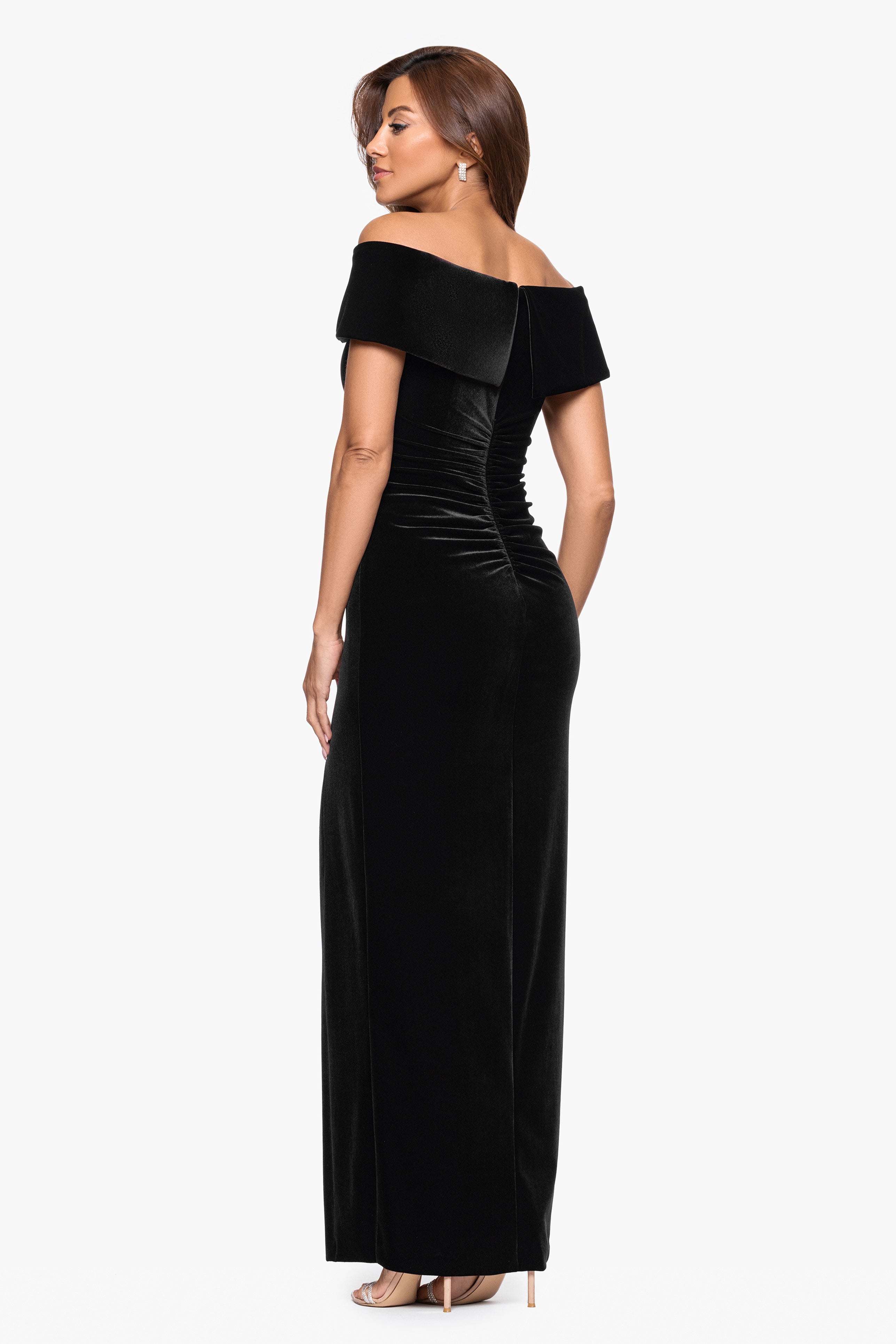 "Charmaine" Velvet Off The Shoulder Gown