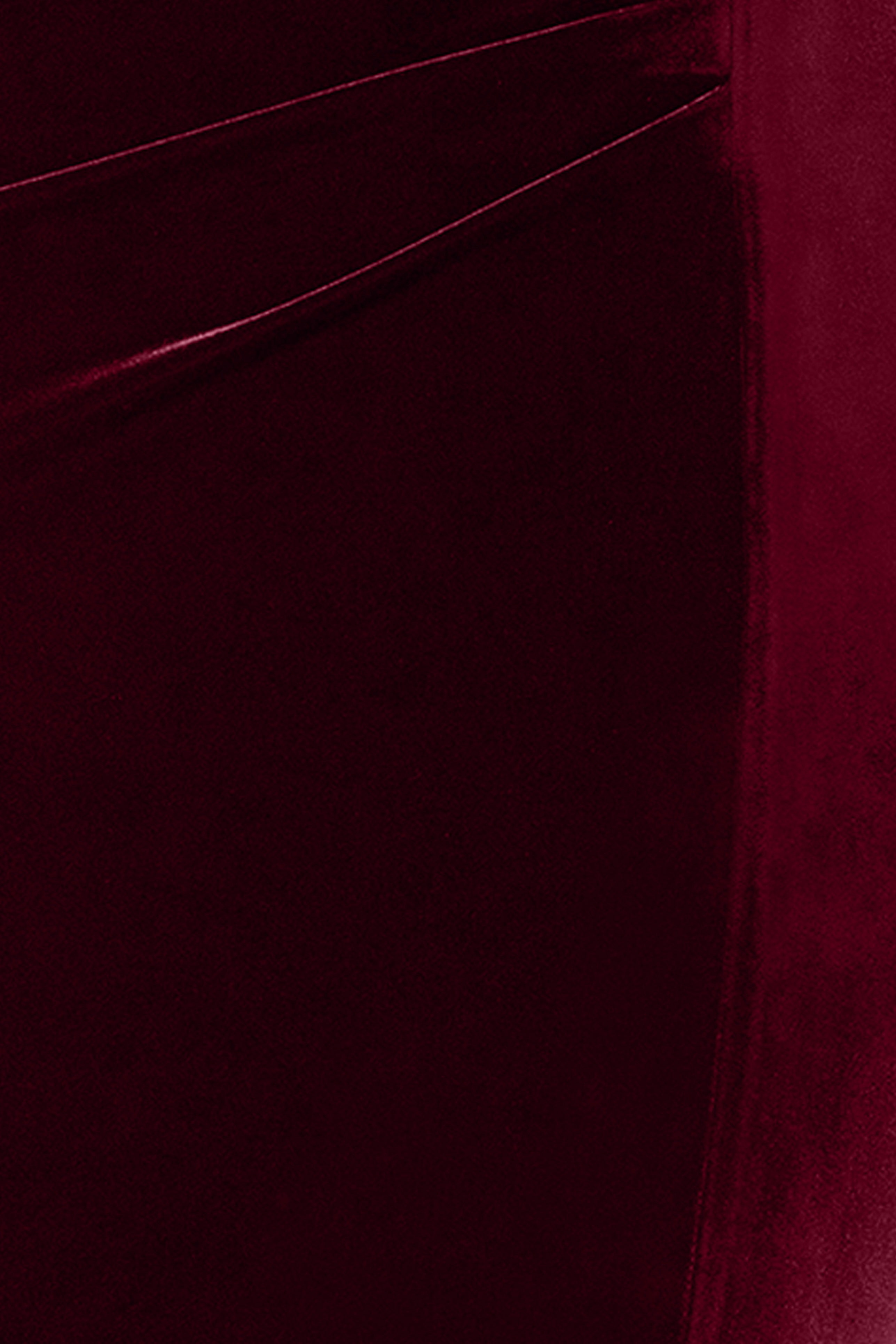 "Felicity" Knee Length Off the Shoulder Ruched Velvet Dress