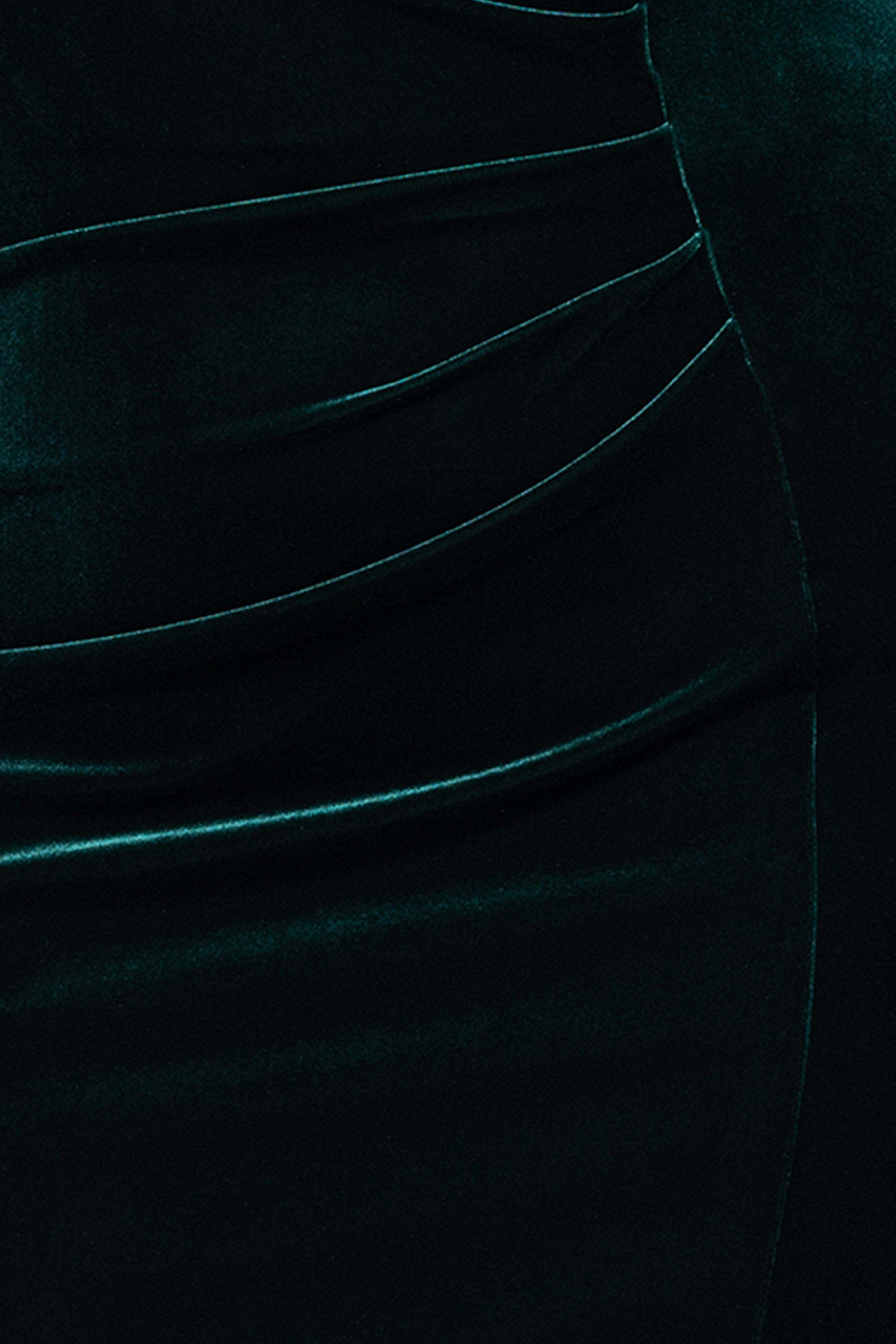 Plus "Felicity" Knee Length Off the Shoulder Ruched Velvet Dress