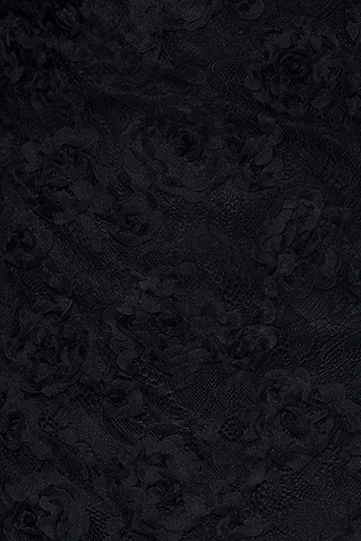 "Kimmy" Short Soutache Lace Black Dress