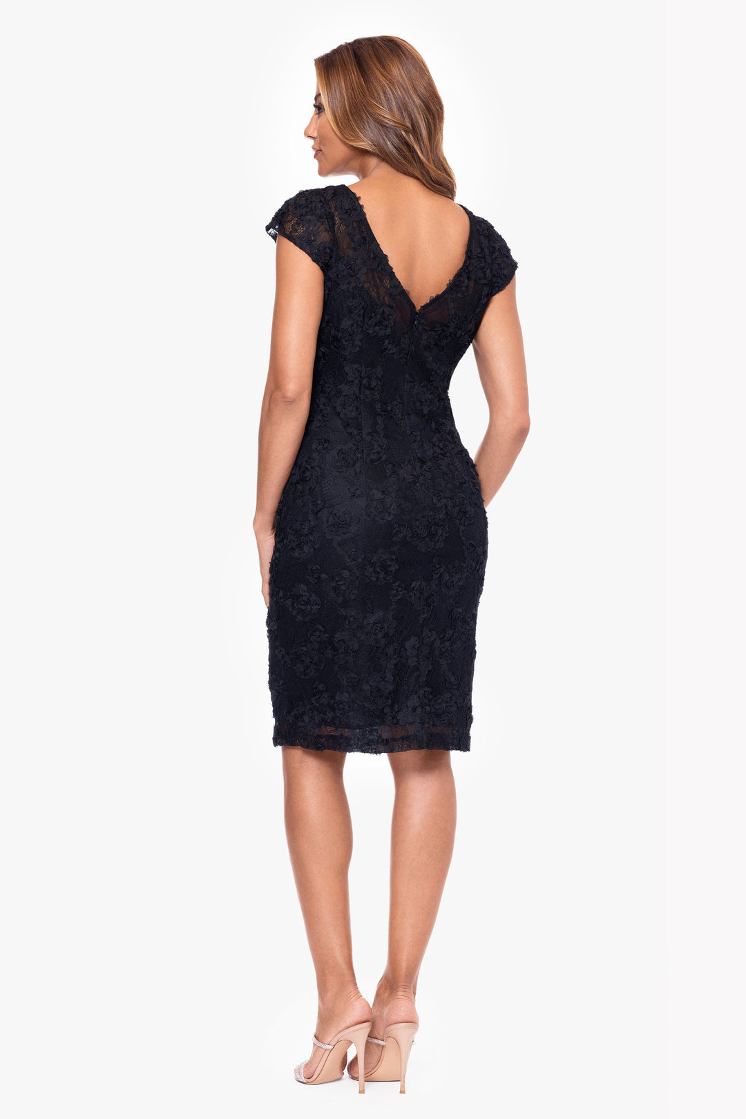 "Kimmy" Short Soutache Lace Black Dress