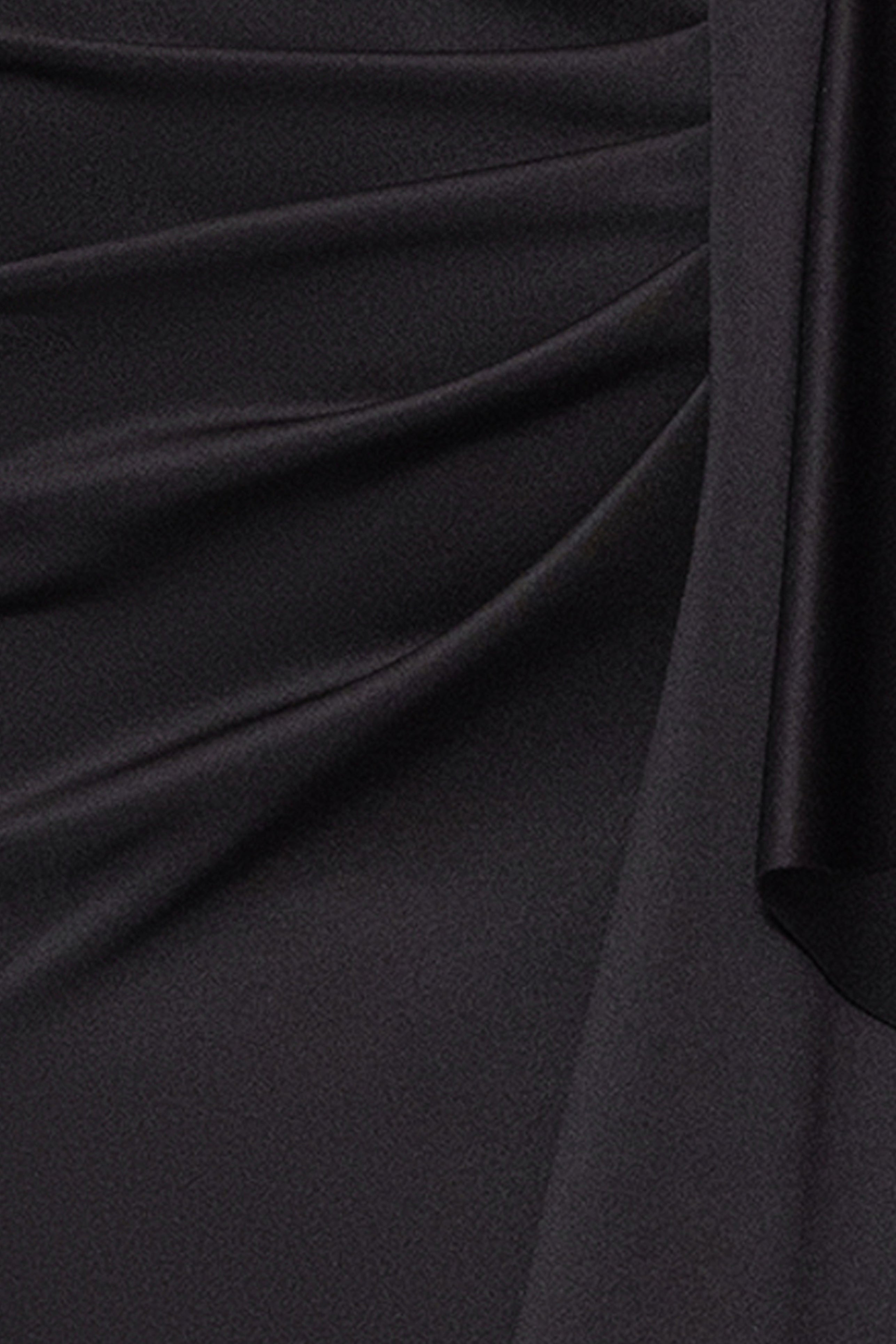 "Tana" Long Scuba One Shoulder Ruffle Floor Length Dress