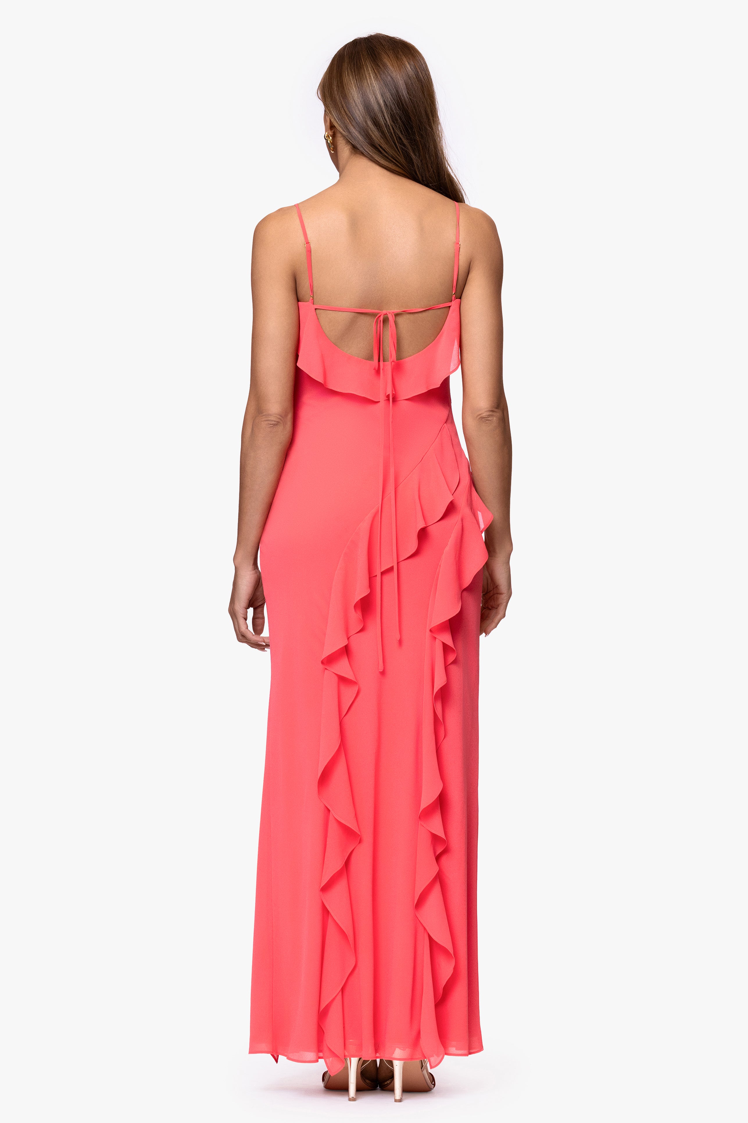 Petite "Summer" Chiffon Ruffle Floor Length Dress