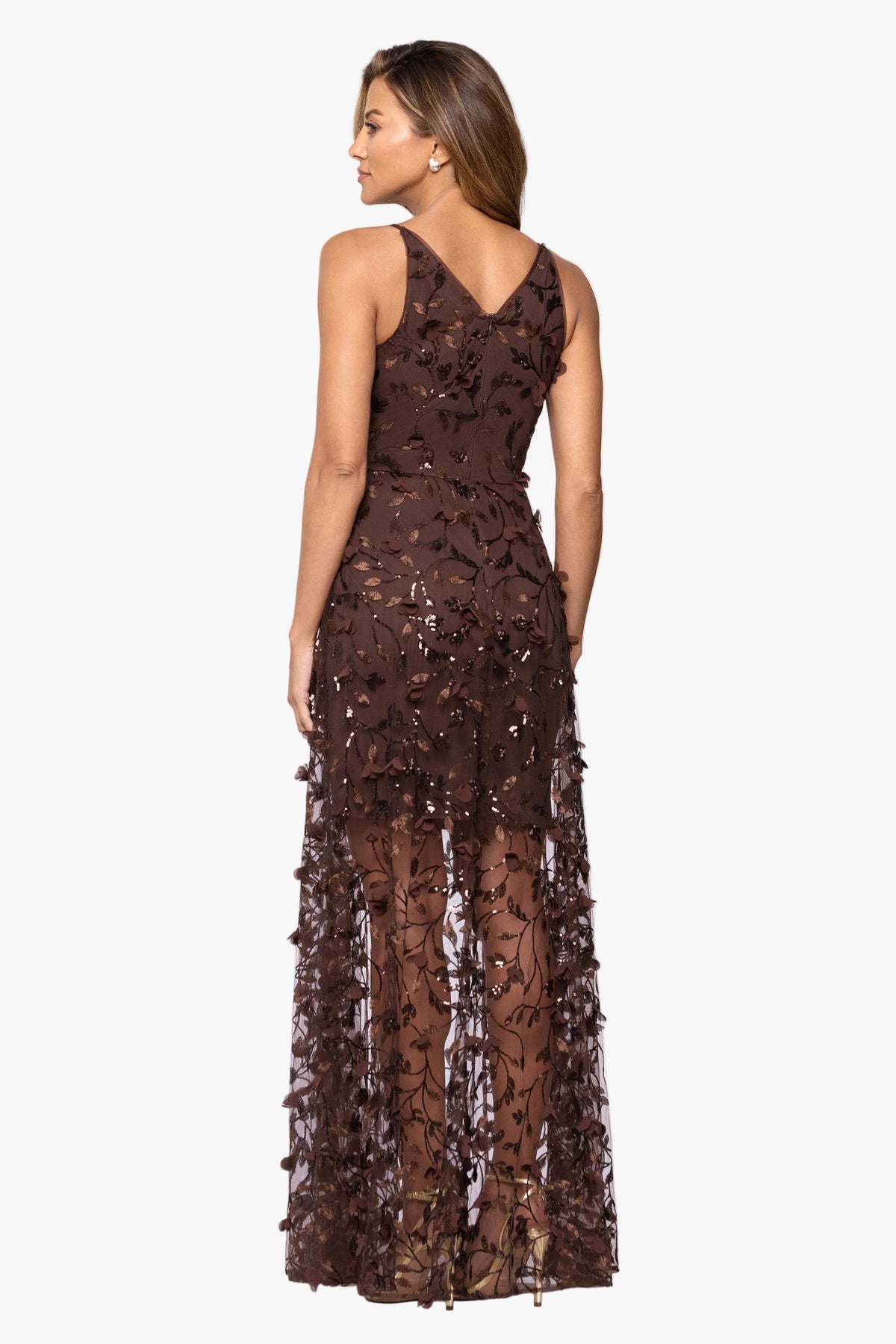 "Brielle" 3D Flower Embellished & Sequin Dress
