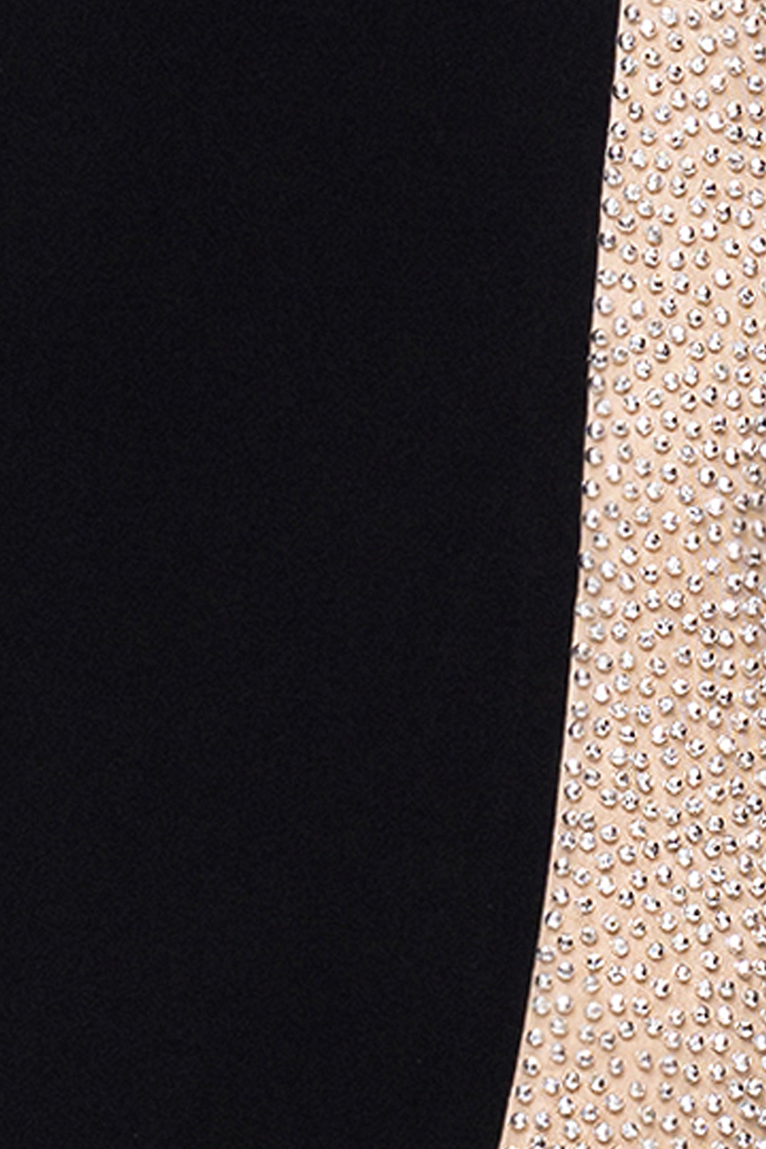 "Madison" Long Jersey Knit Caviar Beaded Sides Dress