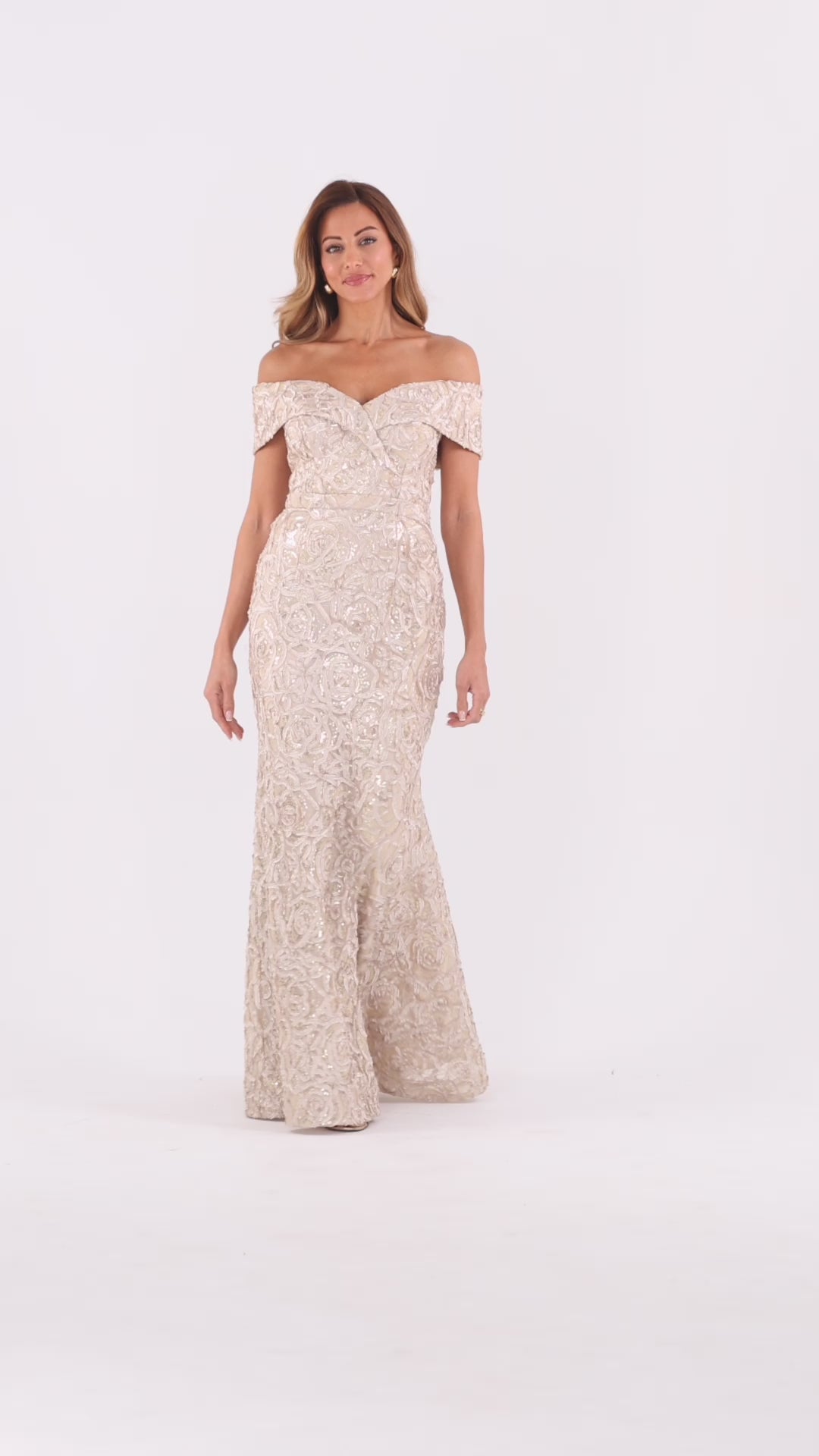 xscape lace soutache dress Petite 