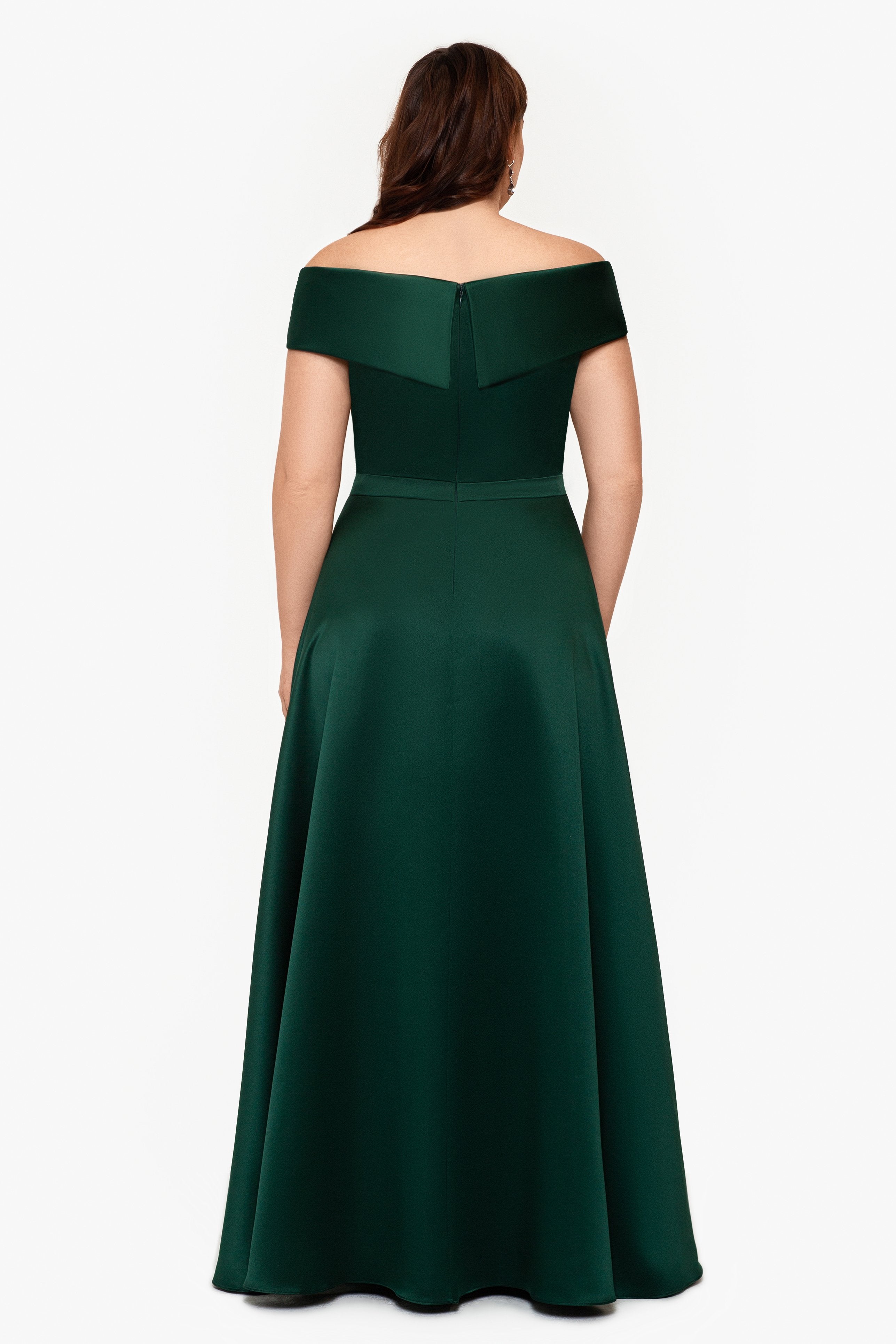 Plus "Samara" Floor Length Off the Shoulder Pocket Gown