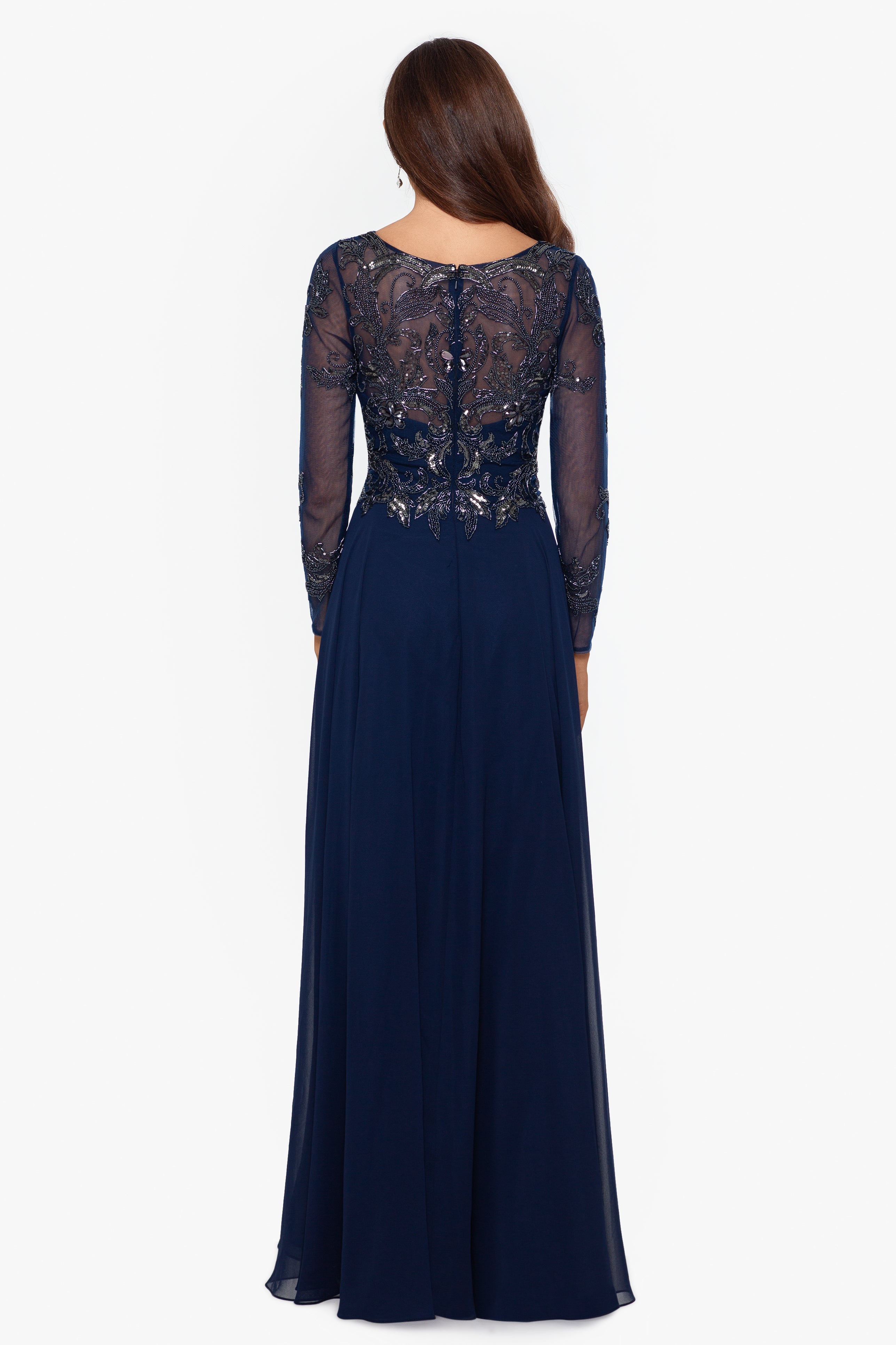 Navy Blue Color Georgette With Embroidery Sequence work Gown |Engagement  Wear | Modest evening dress, Floral maxi dress, Full gown